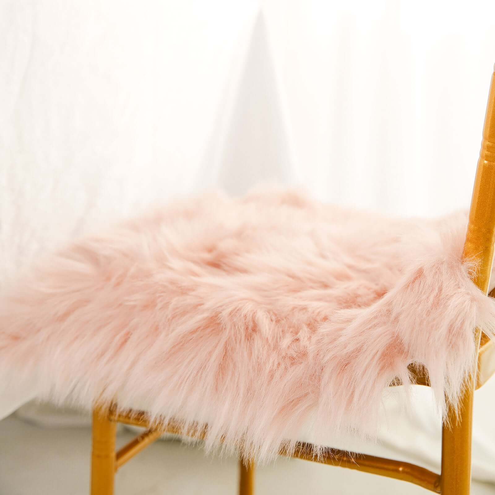 Faux Sheepskin 20 Cushion Cover with Soft Plush Finish Dusty Rose - Stylish Small Shag Area Rug for Events
