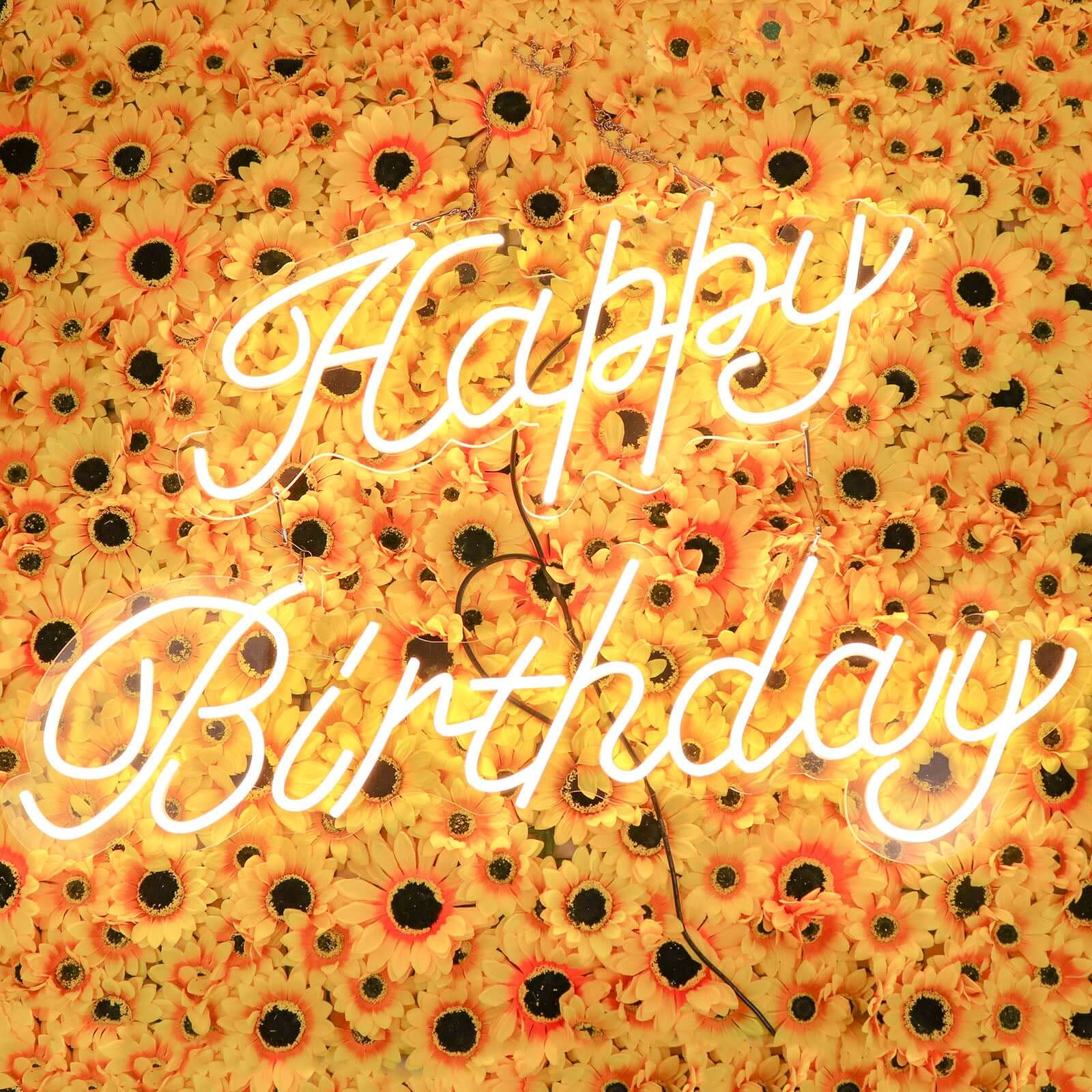 32 Happy Birthday Neon Light Sign, LED Reusable Wall Décor Lights With 5ft Hanging Chain