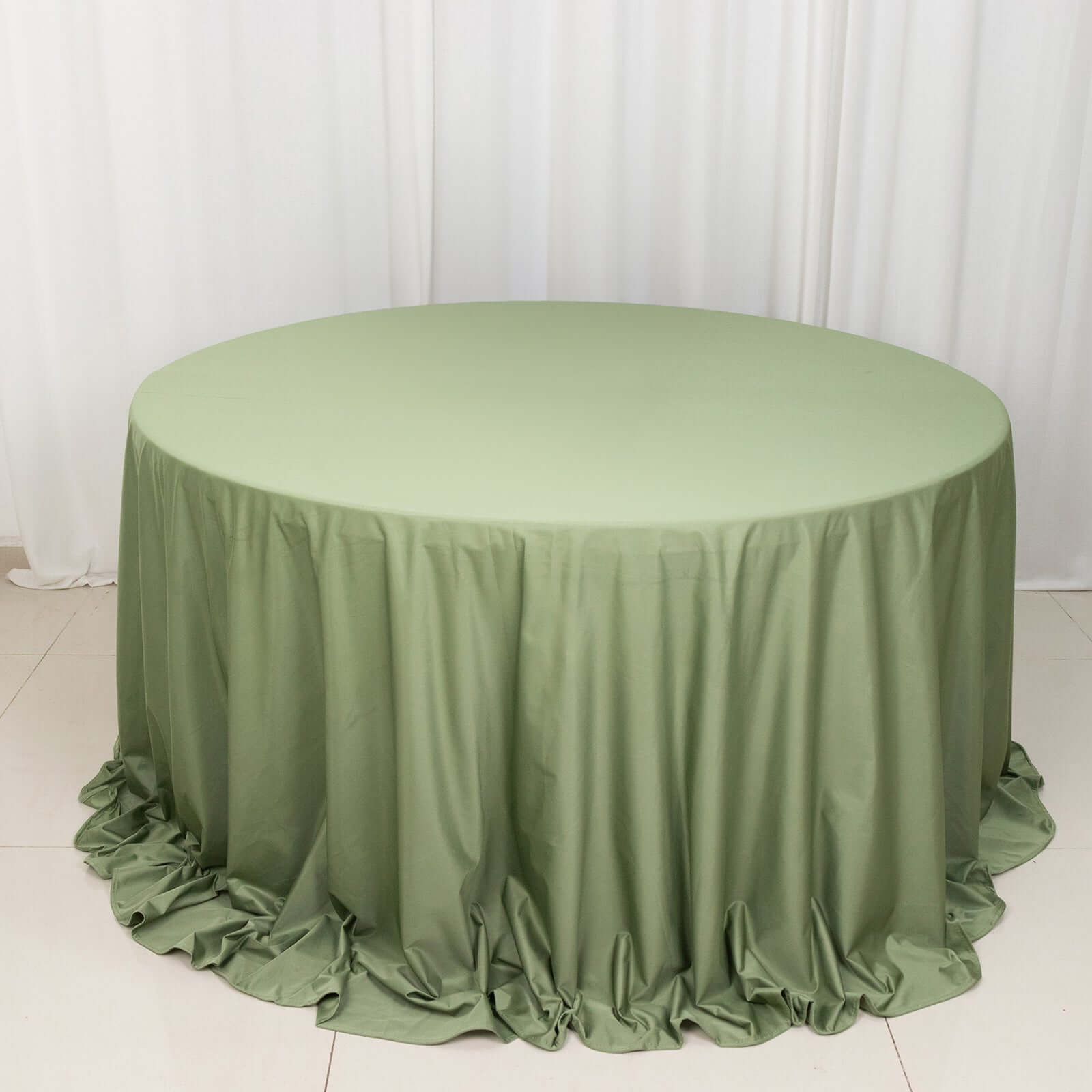 Premium Scuba Round 132 Tablecloth Dusty Sage Green - Wrinkle Free & Stain Resistant Seamless Table Cover