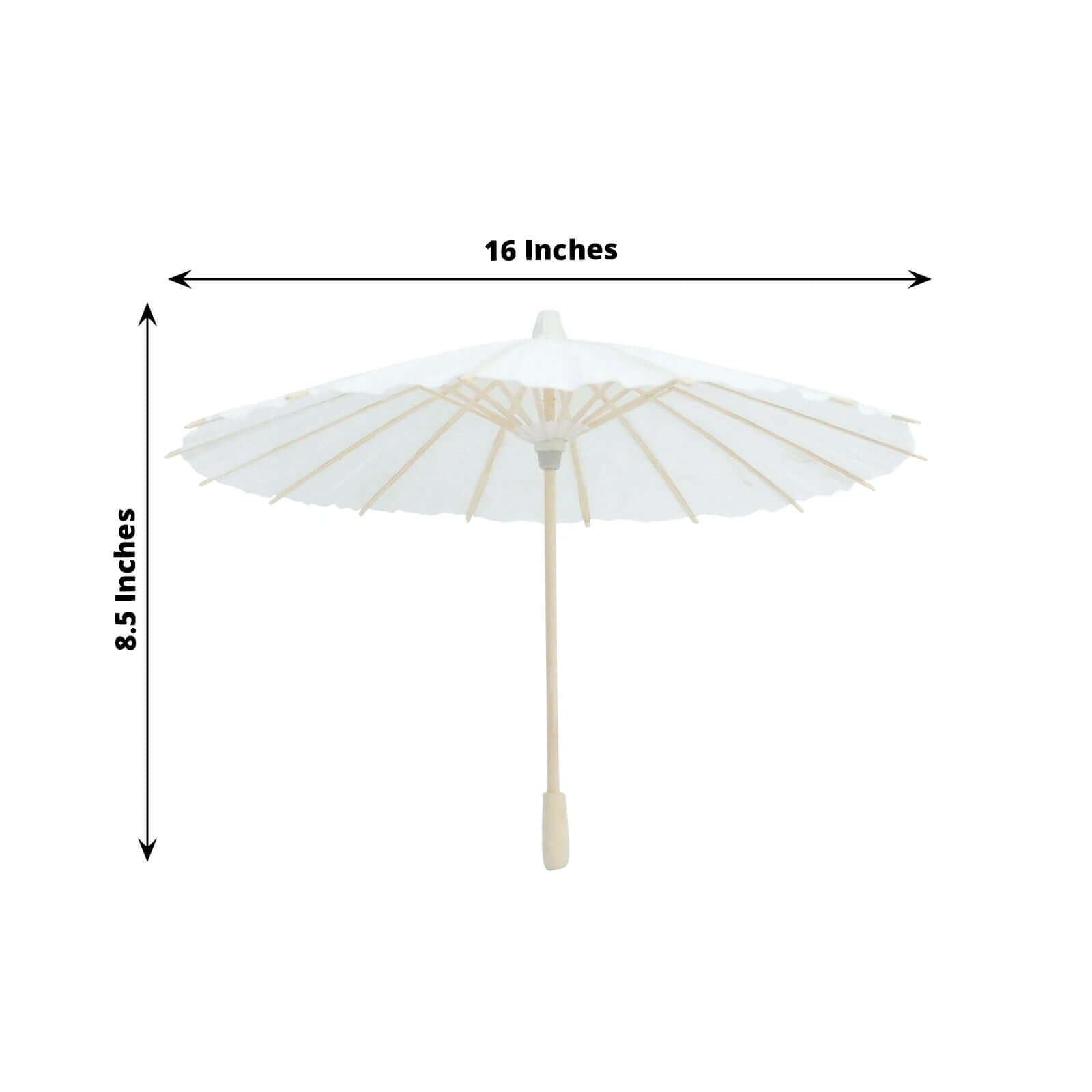 4-Pack Paper and Bamboo Parasol Umbrellas White - Decorative Centerpieces and Bridal Shower Photo Props 16