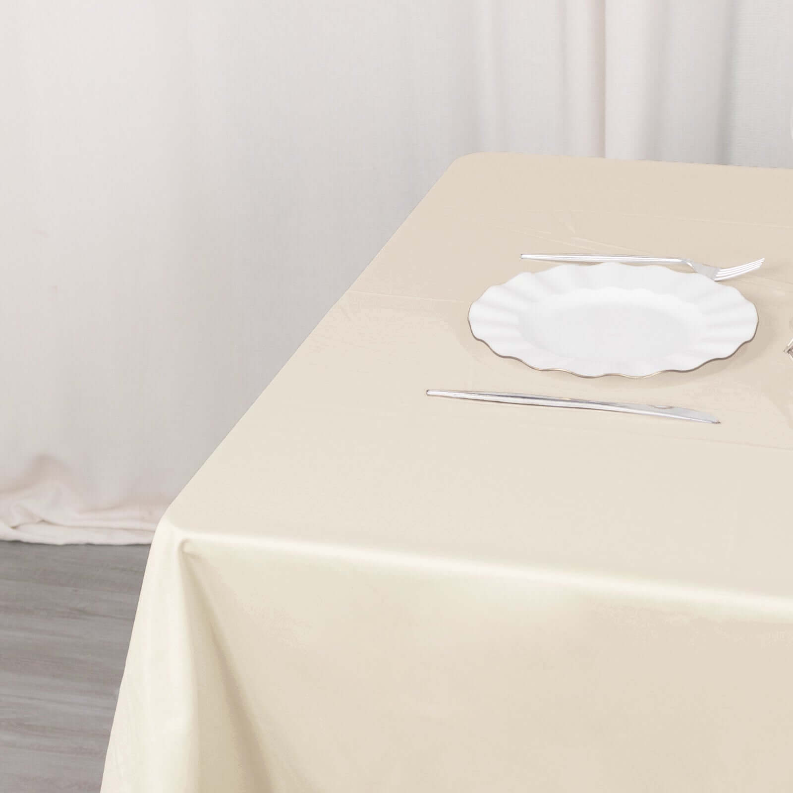 Premium Scuba 54x54 Table Overlay Square Tablecloth Beige - Wrinkle Free & Stain Resistant Table Cover