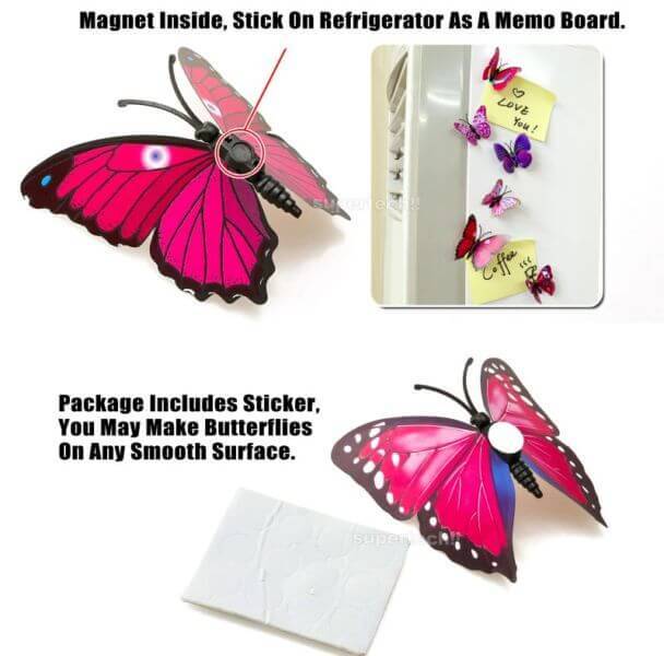 12-Pack 3D Butterfly Wall Decals, DIY Stickers Decorative Purple Collection Removable Design