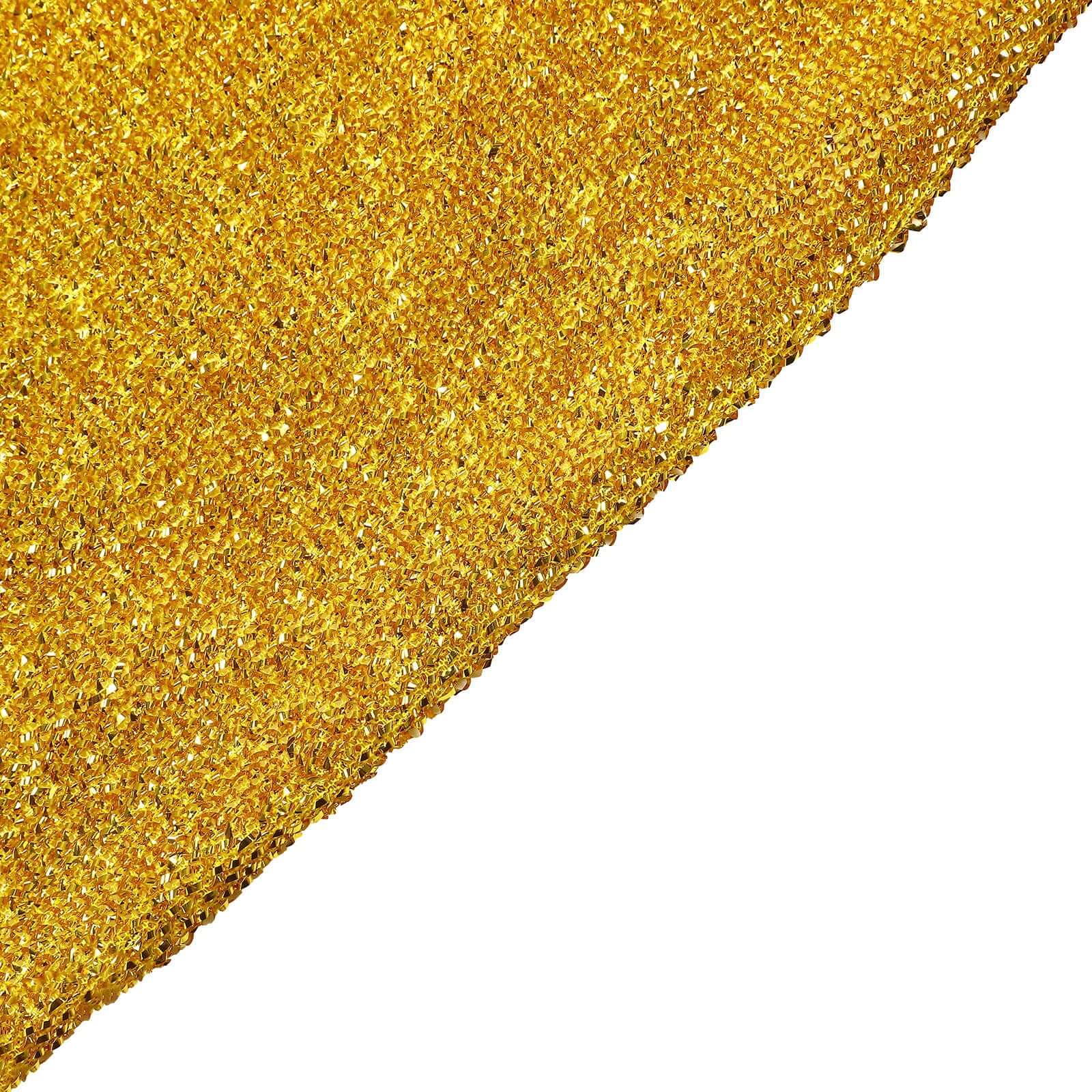 8ftx7ft Gold Metallic Shimmer Tinsel Spandex Hexagon Wedding Arbor Cover, 2-Sided Backdrop