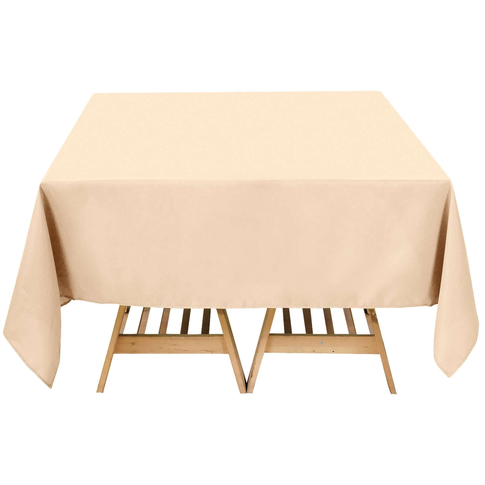 Premium Polyester Square Tablecloth 70x70 Beige 220GSM Wrinkle-Resistant Table Cover