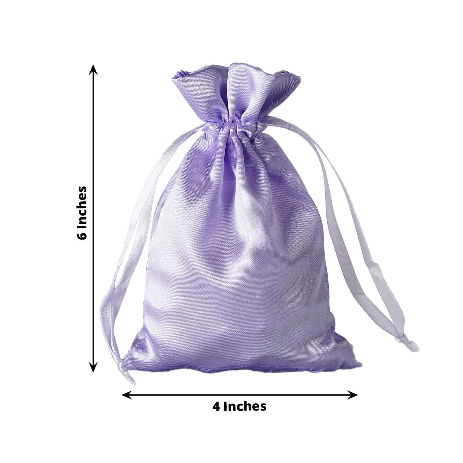 12 Pack 4x6 Lavender Lilac Satin Drawstring Wedding Party Favor Gift Bags