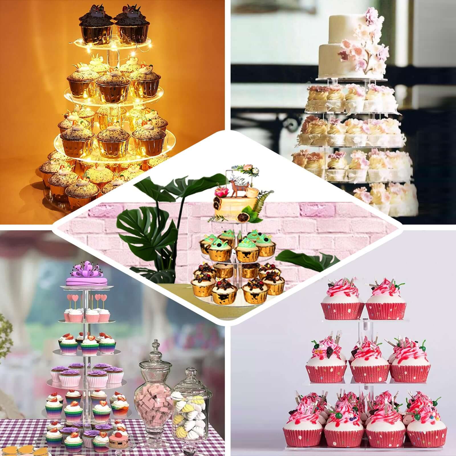 14 Round Clear Acrylic Cake and Cupcake Display Stand Plates, DIY