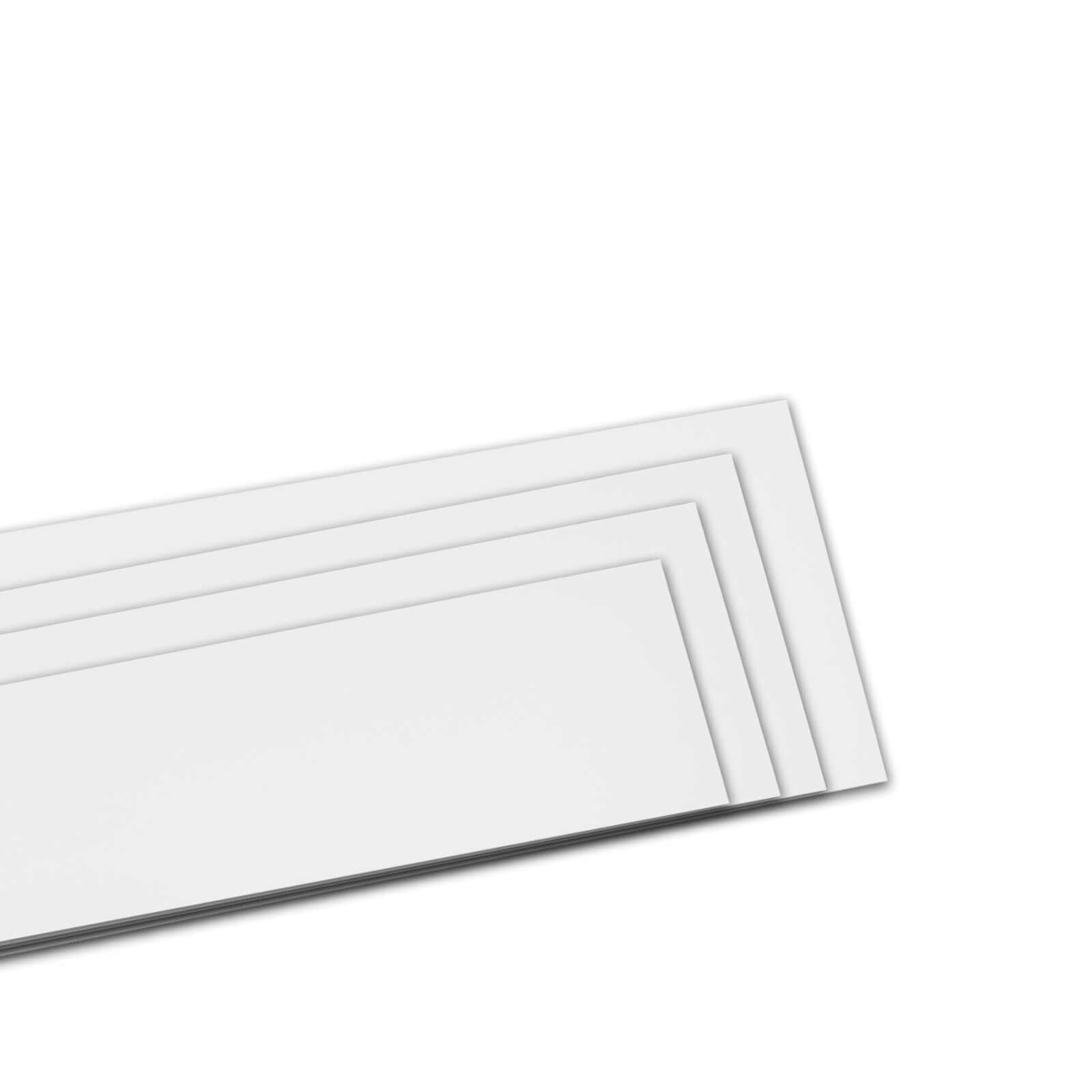 Set of 4 Acrylic Plexiglass Sheets Rectangular Side Plates White - Protective Film Coating