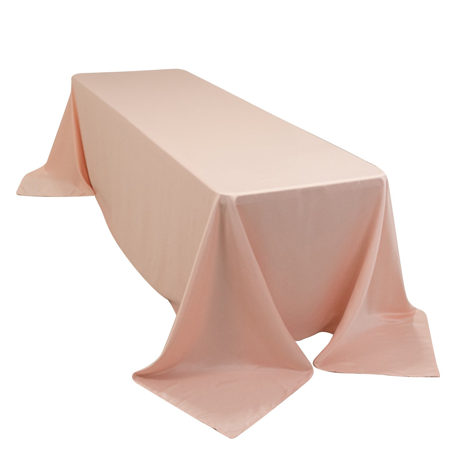 Lamour Satin 90x156 Rectangle Tablecloth Blush - Luxurious, Soft Seamless Table Cover