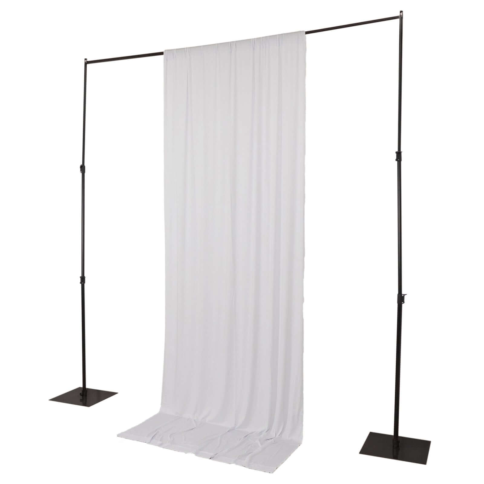 White 4-Way Stretch Spandex Event Curtain Drapes, Wrinkle Free Backdrop Event Panel with Rod Pockets - 5ftx12ft