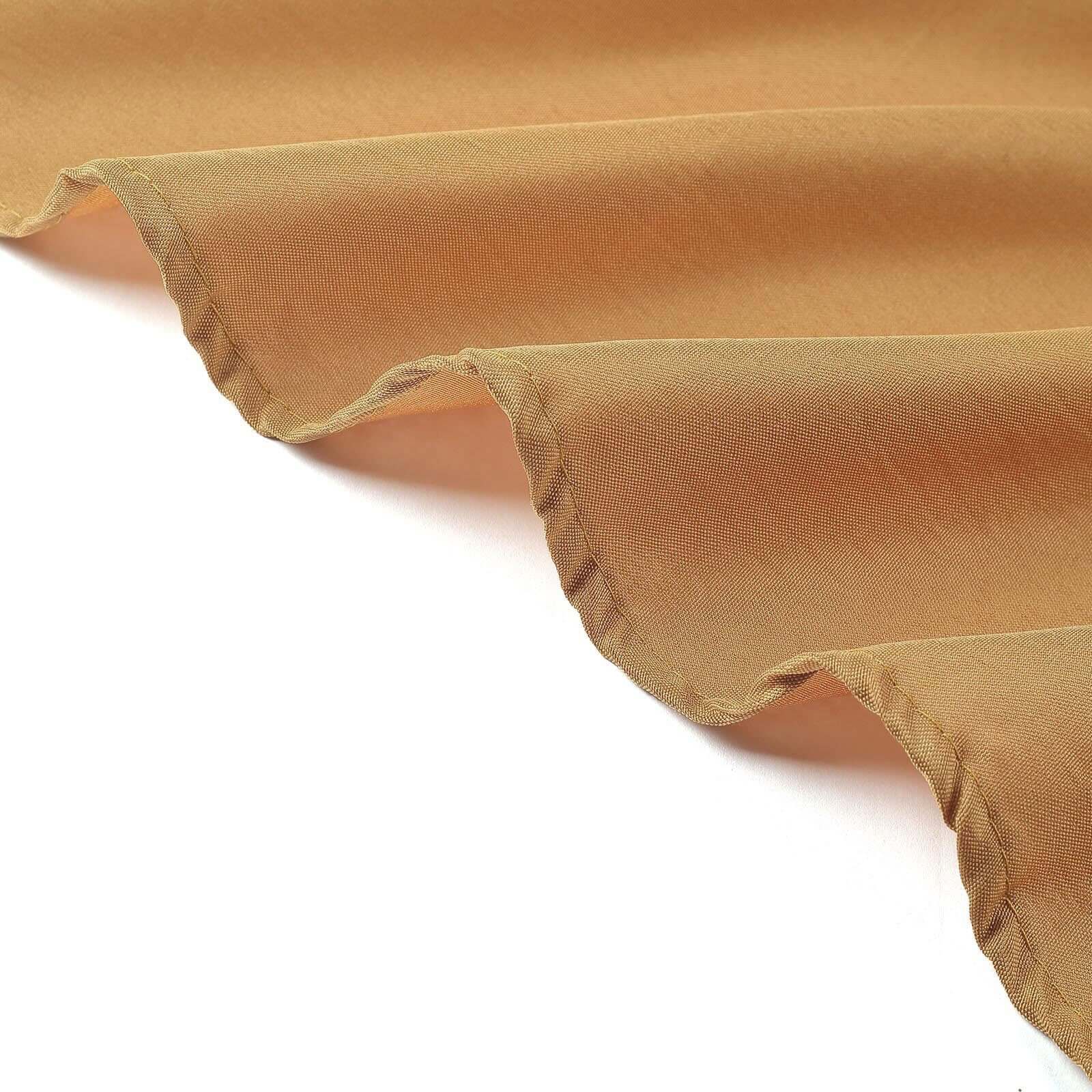 Polyester 120 Round Tablecloth Gold - Seamless Wrinkle-Resistant Design for Weddings