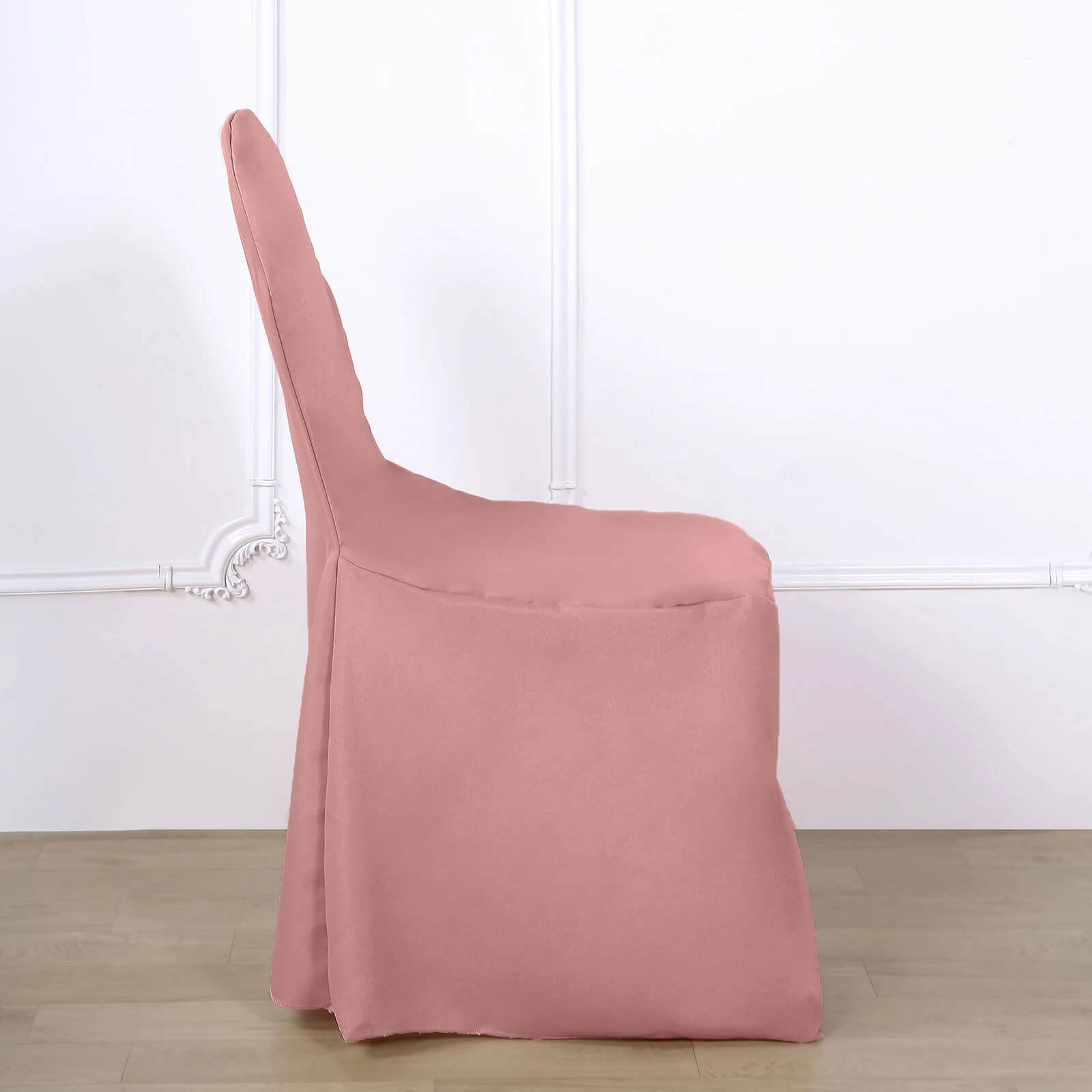 10 Pack Polyester Chair Covers for Folding Chairs Dusty Rose - Wrinkle-Free Stain-Resistant Slip-On Slipcovers