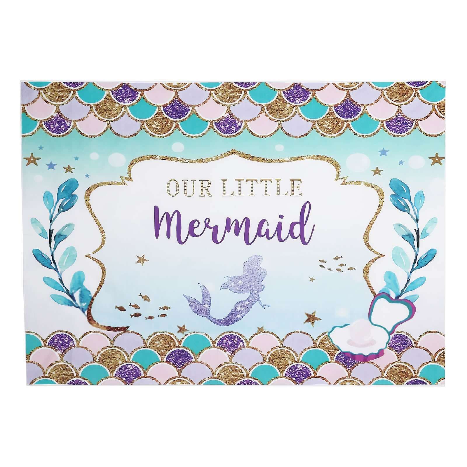 5ftx7ft Our Little Mermaid Print Vinyl Photo Shoot Backdrop