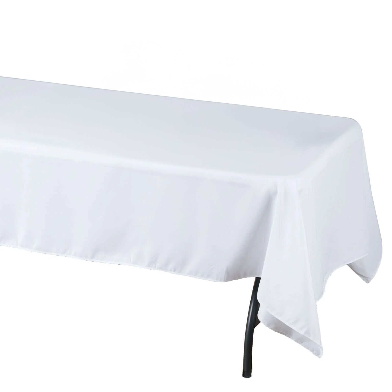 Fire Retardant Premium Polyester 60x102 Rectangular Tablecloth White - Stylish High-Performance Table Cover for Large Gatherings