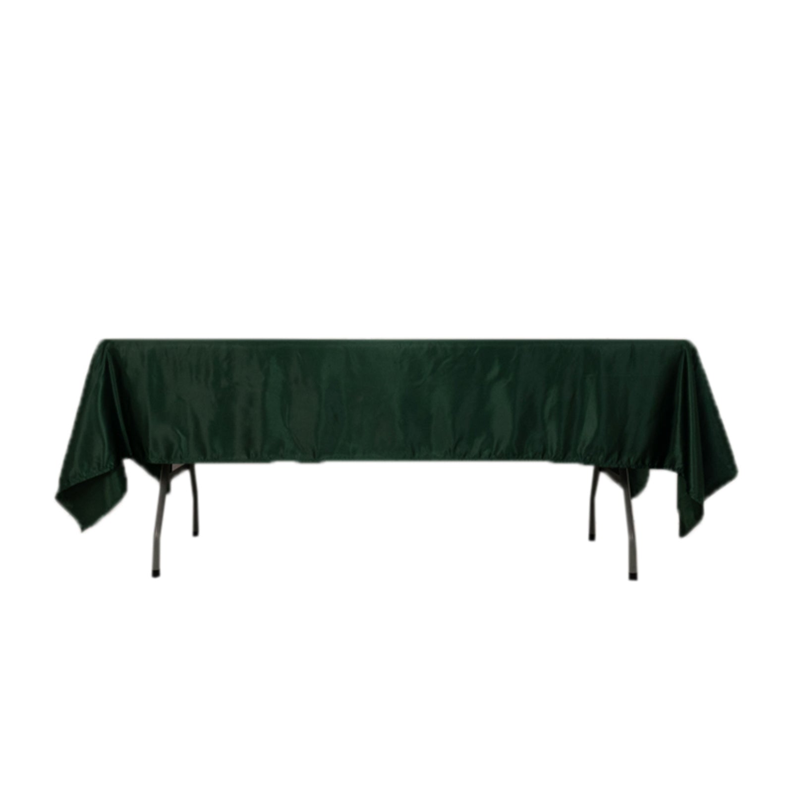 Lamour Satin 60x102 Rectangle Tablecloth Hunter Emerald Green - Durable & Silky Soft Feel Table