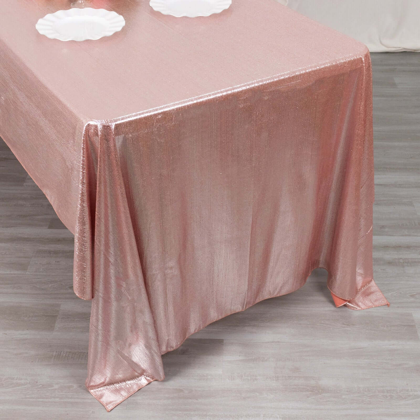 Sequin Dots Polyester 60x126 Rectangle Tablecloth Shimmering Rose Gold - Wrinkle Free & Sparkling Table Cover