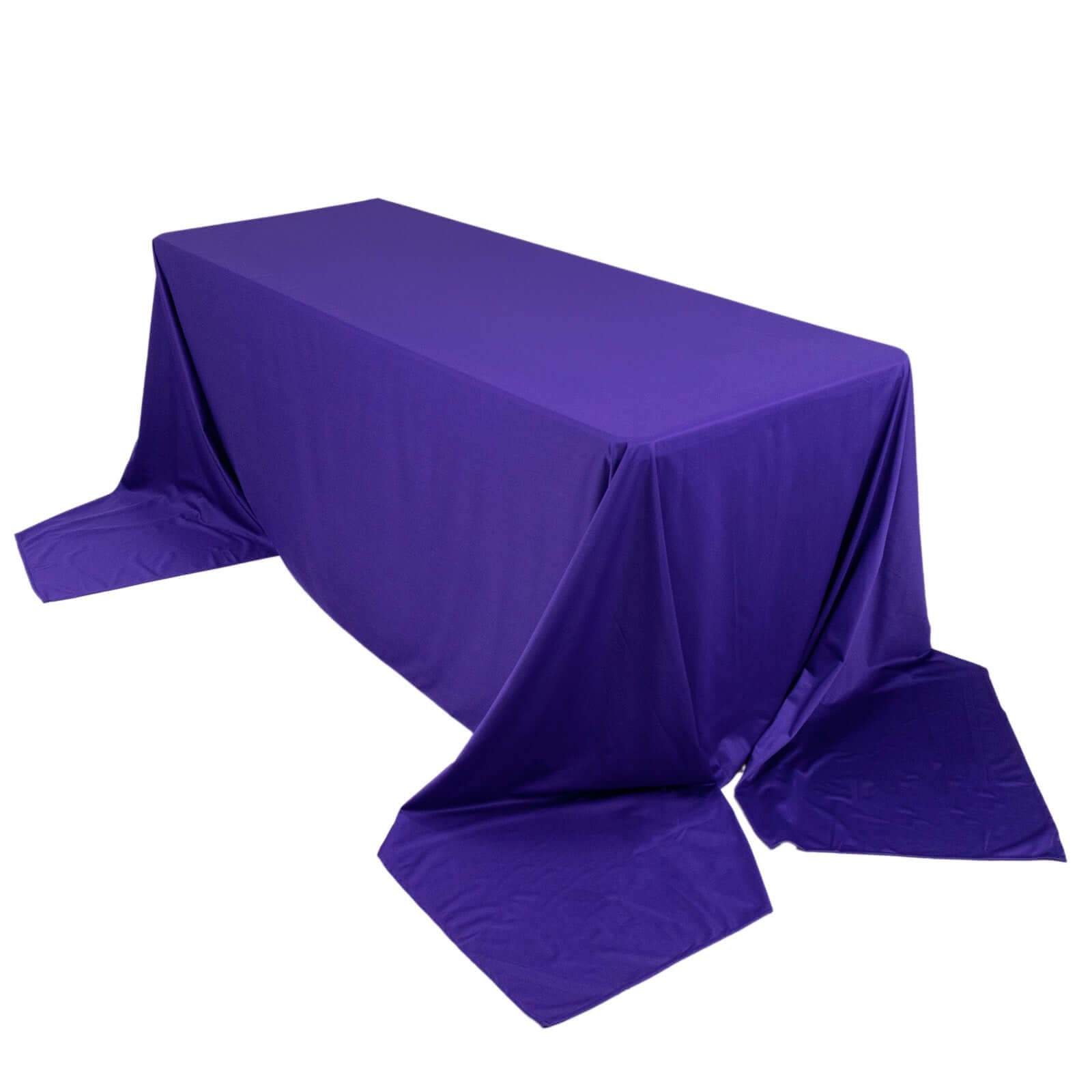 Premium Scuba Rectangular 90x156 Tablecloth Purple - Wrinkle Free, Stain Resistant & Seamless Table Cover