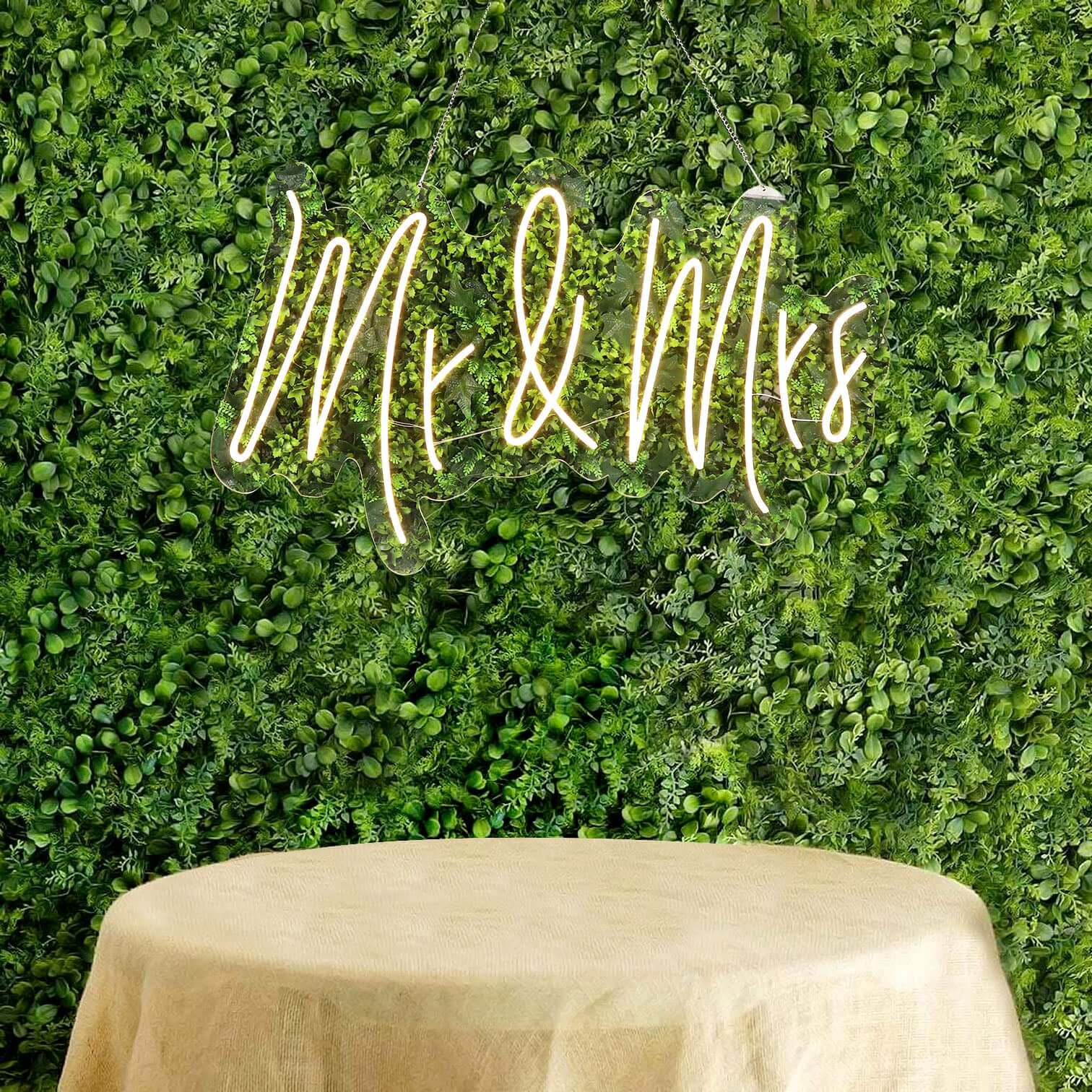 33 Mr and Mrs Neon Light Sign, LED Reusable Wall Décor Lights With 5ft Hanging Chain