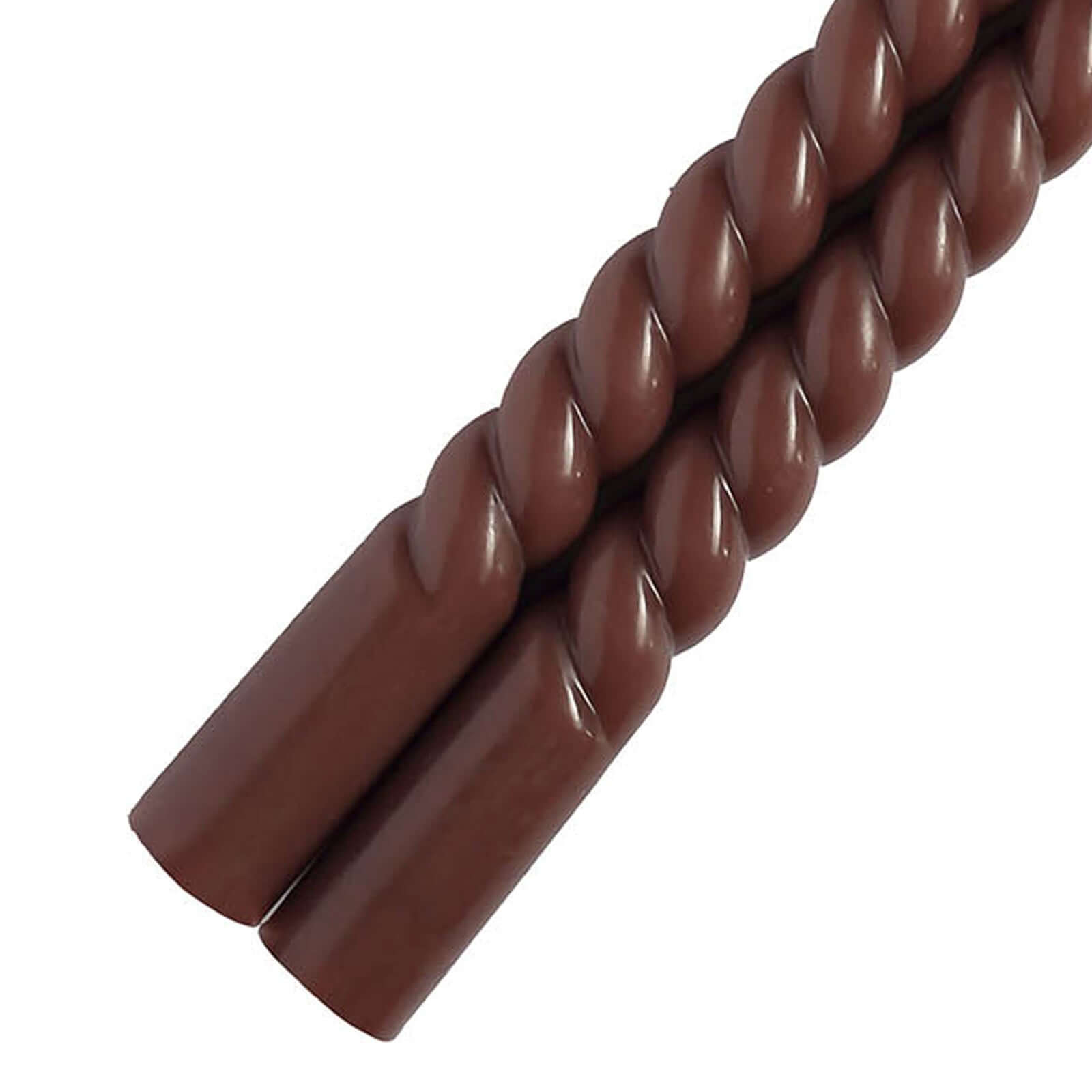 12-Pack Taper Candles Spiral Long Burn Wick Design Mocha Brown - Premium Unscented Wax Dinner Candle Sticks 11