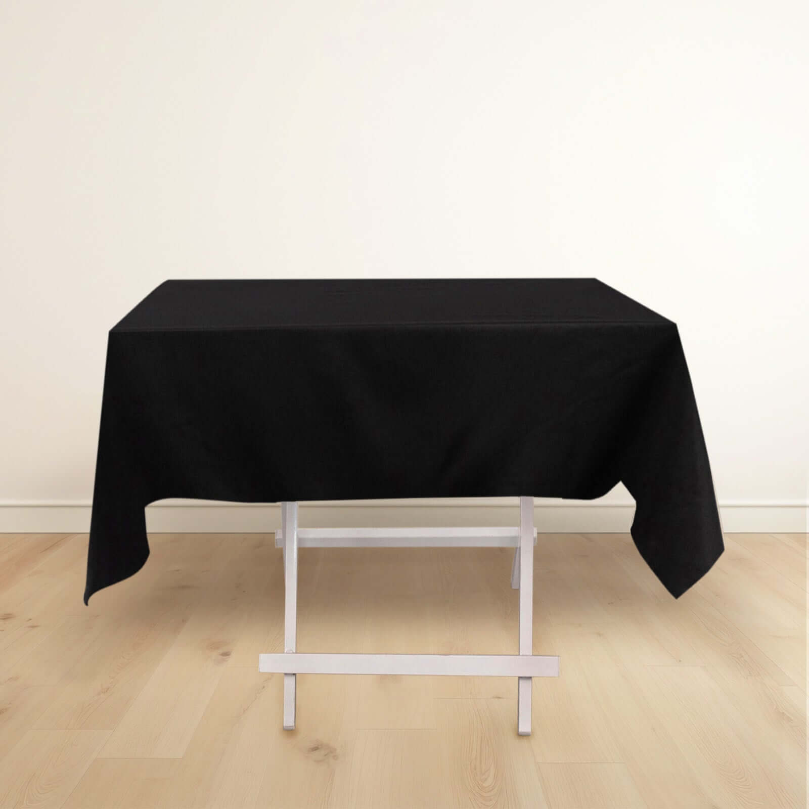 Premium Scuba Square 54x54 Tablecloth Black - Wrinkle Free & Stain Resistant Table Cover