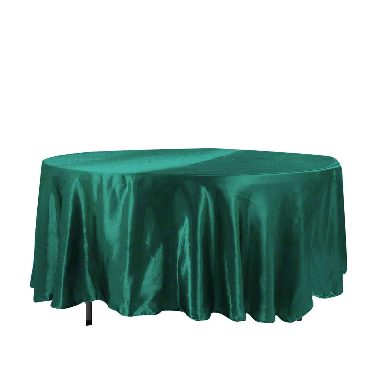 Satin 108 Round Tablecloth Hunter Emerald Green - Smooth and Lustrous Table Cover