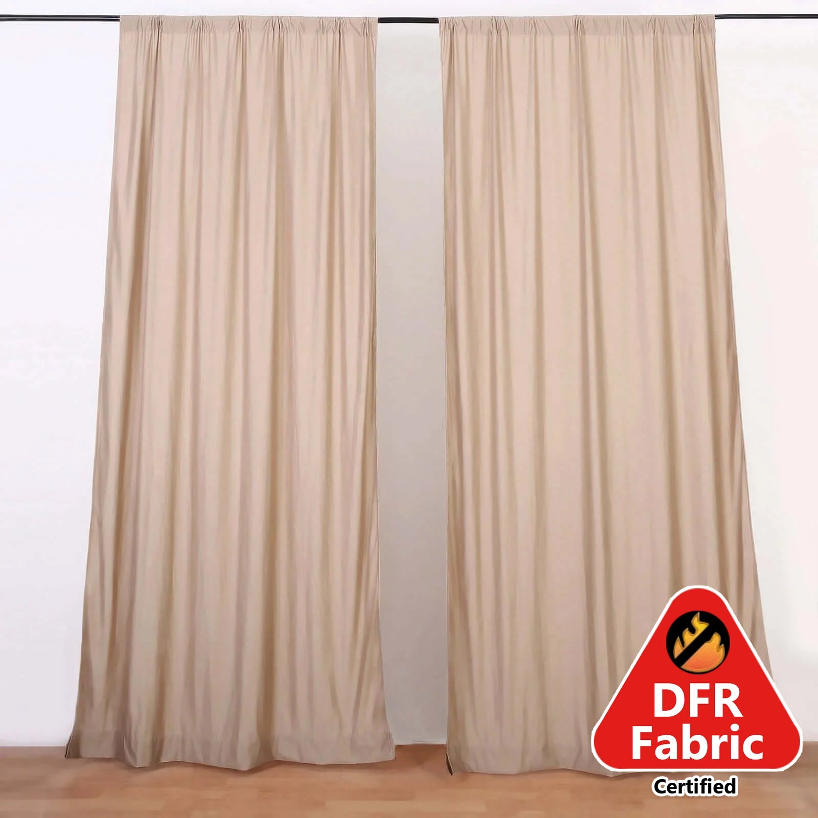 2 Pack Nude Scuba Polyester Event Curtain Drapes, Durable Flame Resistant Backdrop Event Panels Wrinkle Free with Rod Pockets - 10ftx10ft