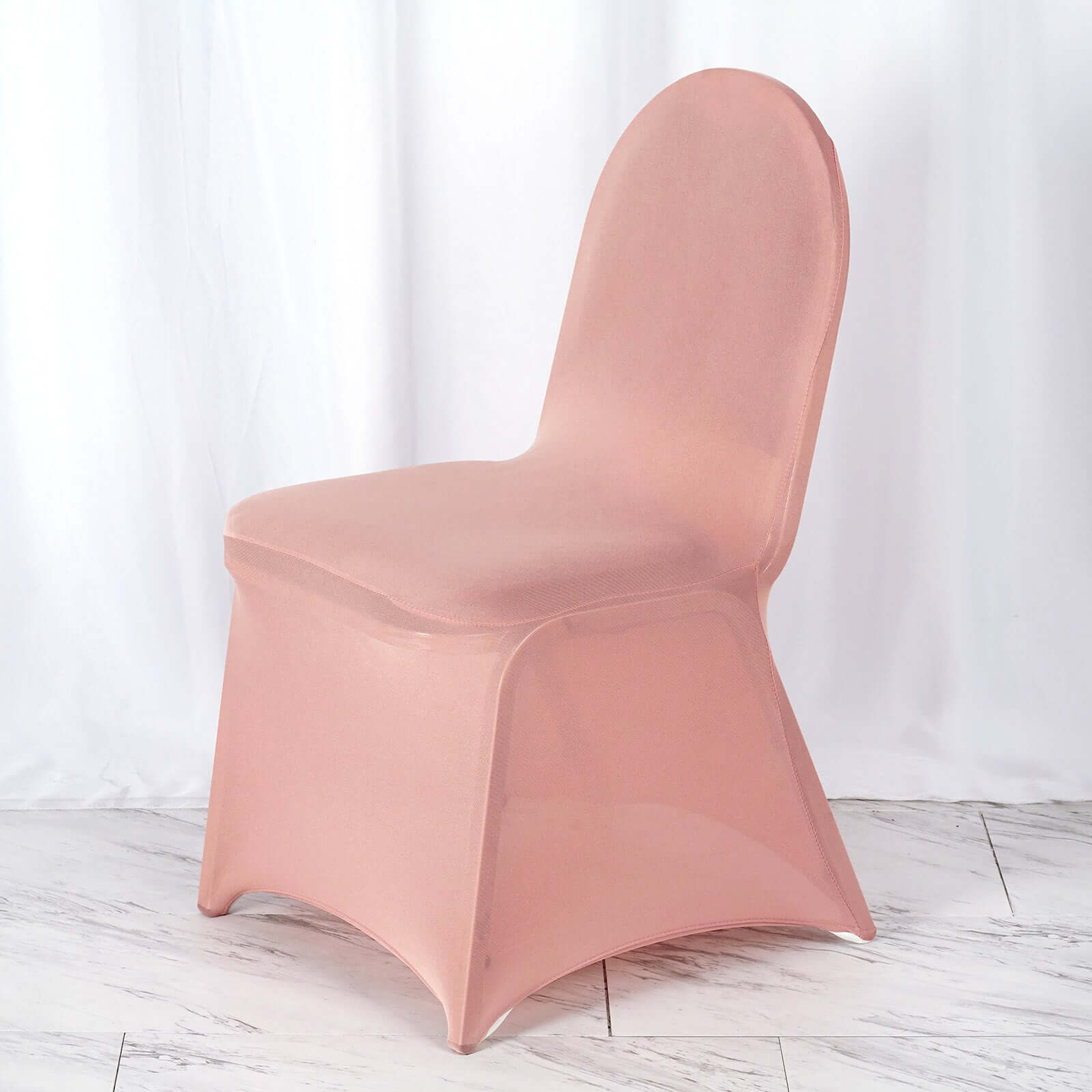 Spandex Chair Cover for Banquet Chairs Dusty Rose - Stretch 160GSM Fabric with Slip-On Slipcover