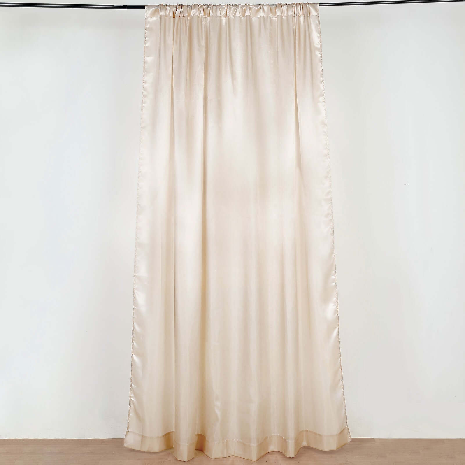 8ftx10ft Beige Satin Event Curtain Drapes, Backdrop Event Panel