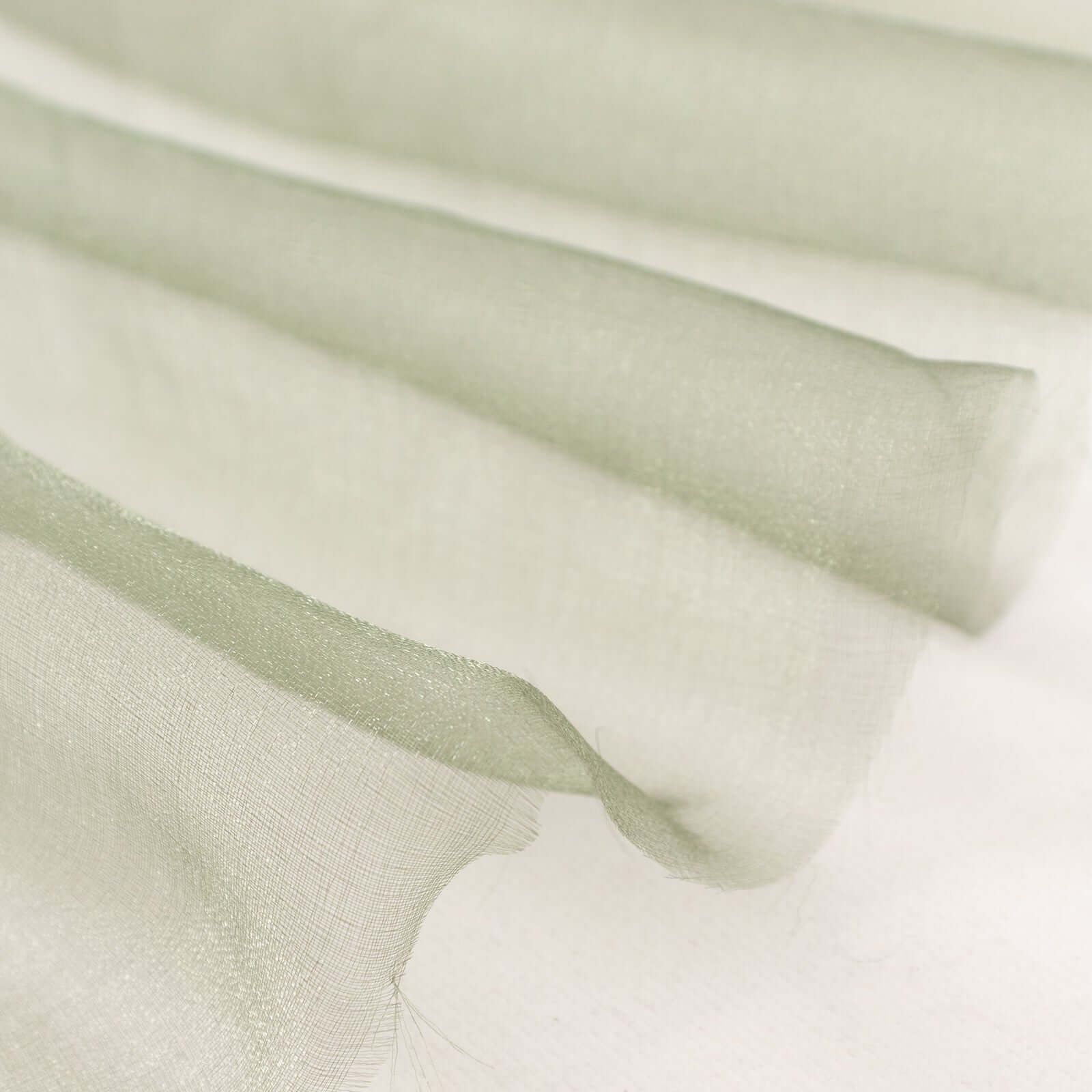 54x10yd Dusty Sage Green Solid Sheer Chiffon Fabric Bolt, DIY Voile Drapery Fabric