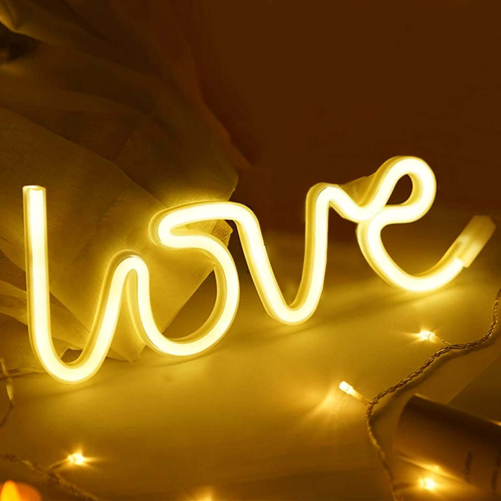 13 Love Neon Light Sign, LED Reusable Wall Decor Lights USB and Battery Operated