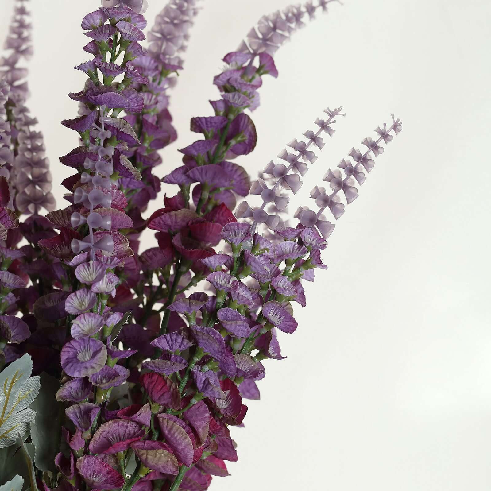 2 Bushes 34 Lavender Lilac Artificial Foxglove Orchid Flower Bouquet Stem – Silk Flower Branch Spray