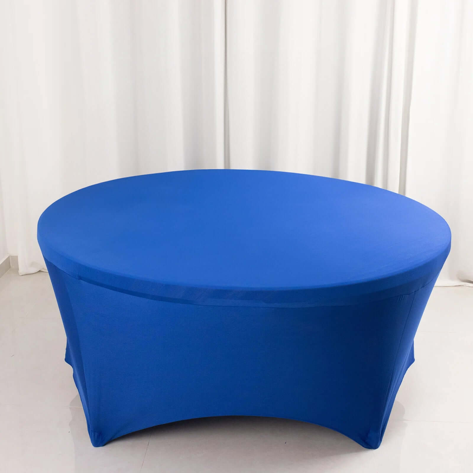 Stretch Spandex 6ft Round Tablecloth Royal Blue - Durable Form-Fitting Table Cover