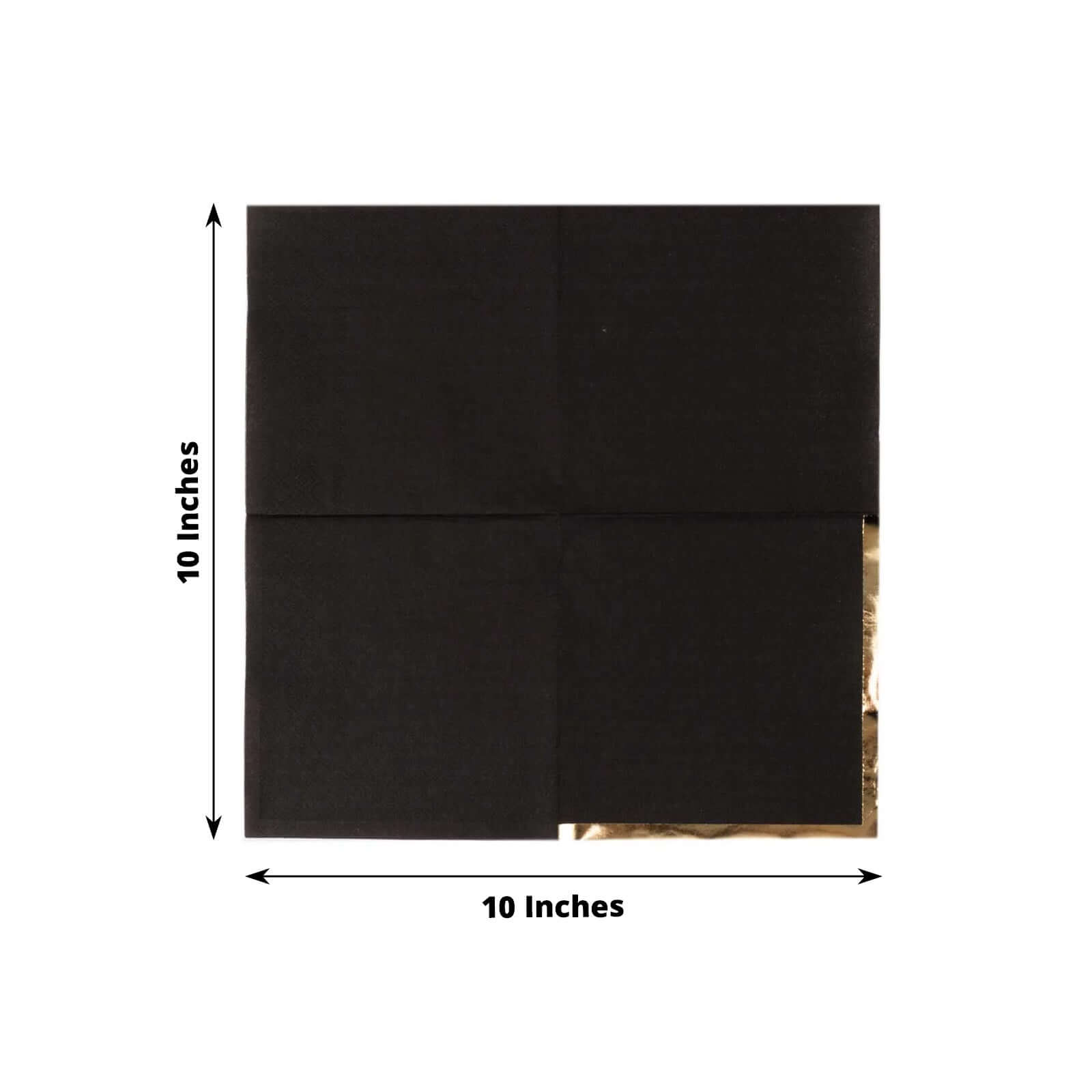 50-Pack Paper Beverage Napkins Black with Gold Foil Edge - 2 Ply Disposable Soft 18GSM Cocktail Napkins for Events 5x5