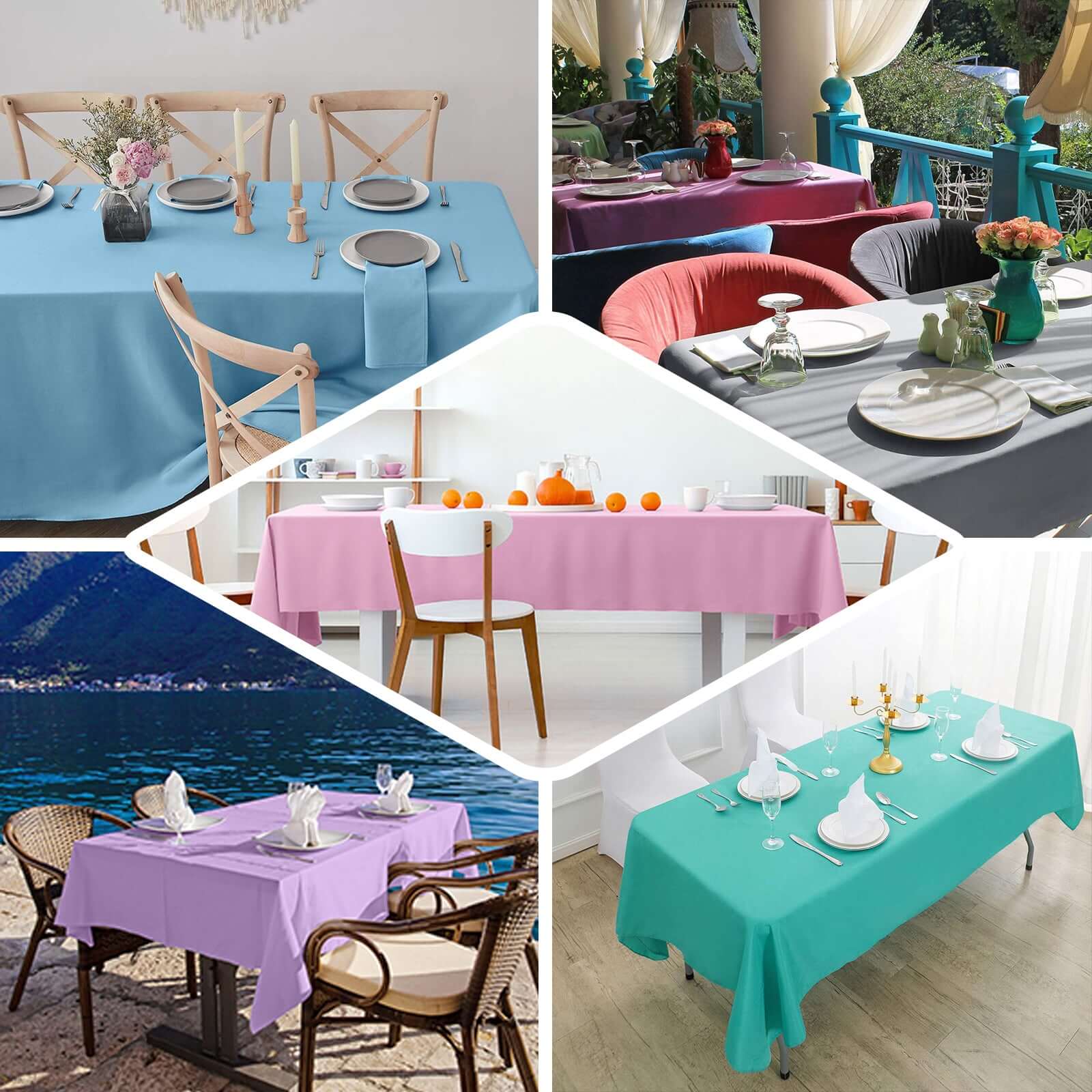 Premium Polyester 60x126 Rectangle Tablecloth Red - Stain-Resistant 220GSM Finish Table Cover