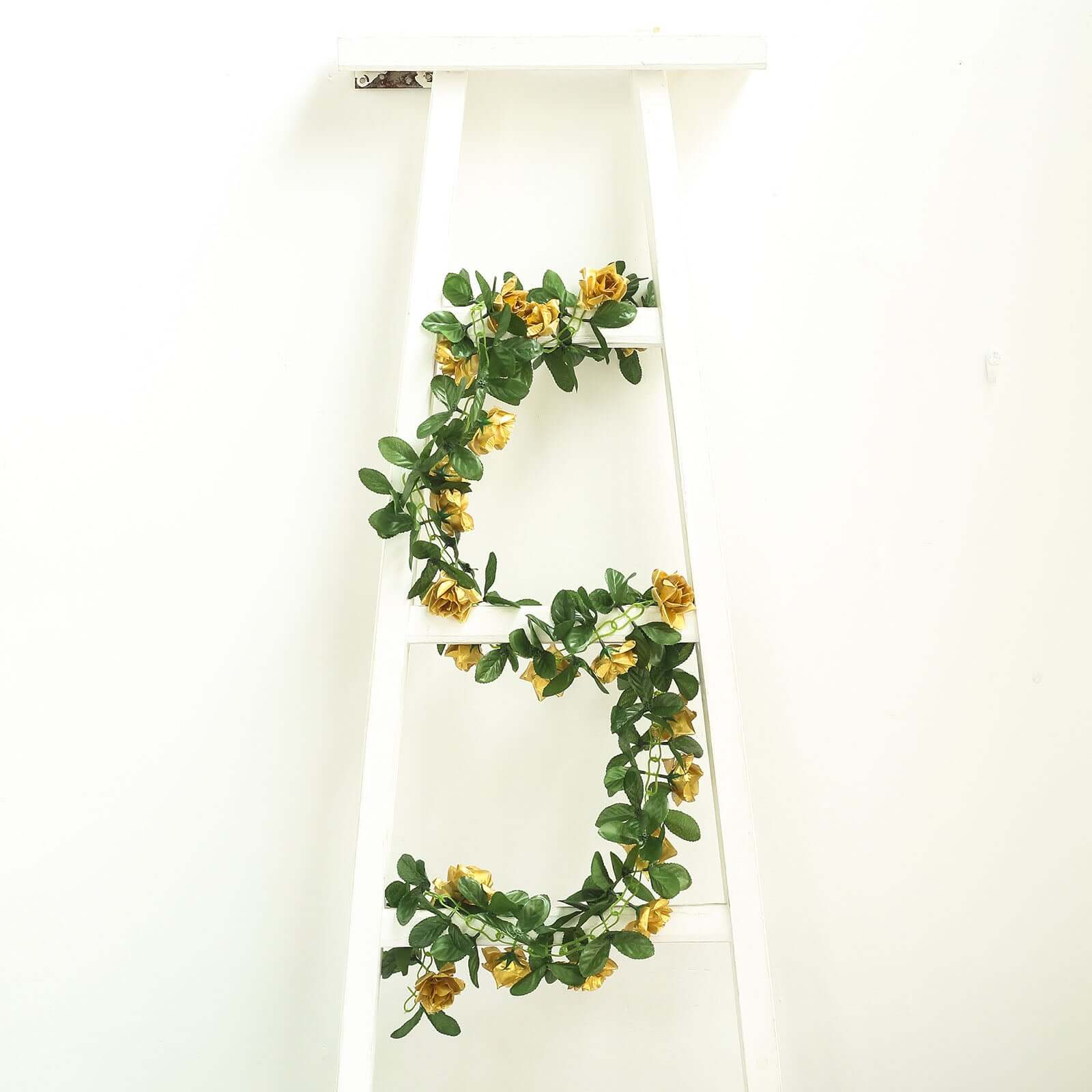 6ft Gold Artificial Silk Rose Garland UV Protected Flower Chain