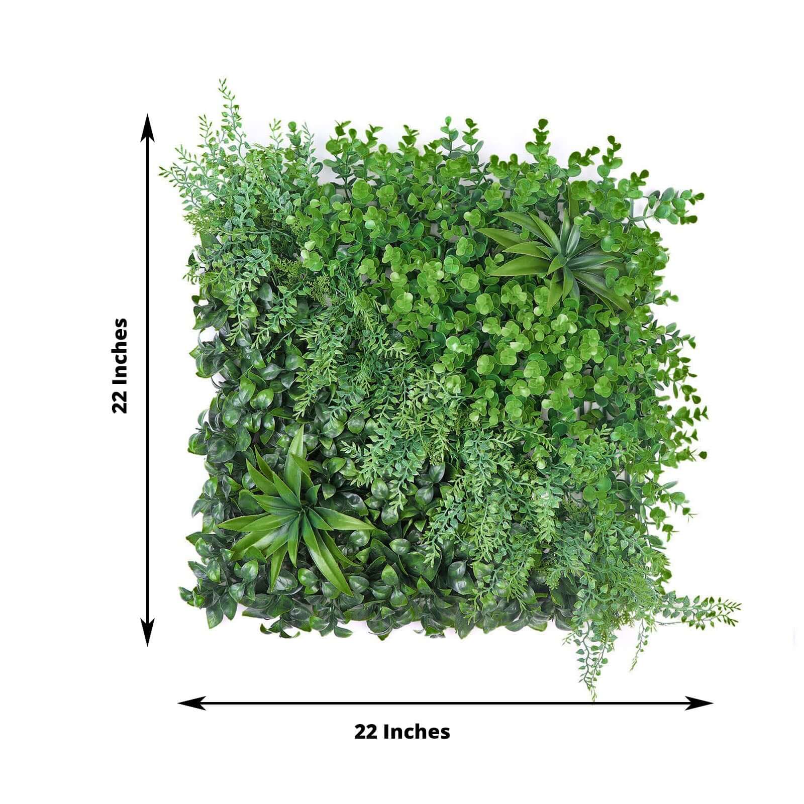 13 Sq. ft. Artificial Boxwood Fern Greenery Garden Wall, Grass Backdrop Mat, Indoor Outdoor UV Protected Assorted Foliage - 4 Panels