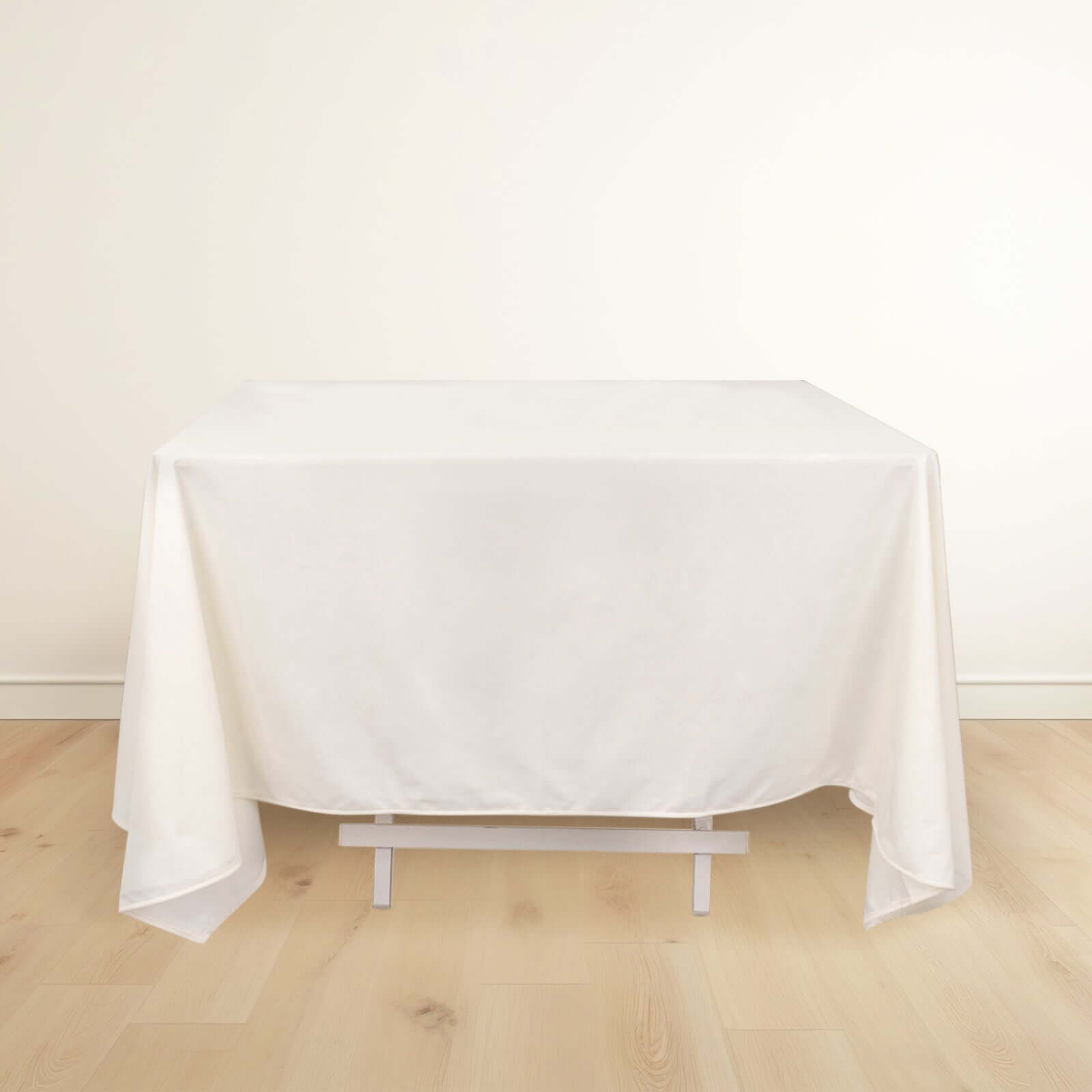 Premium Scuba Square 70x70 Tablecloth Ivory - Wrinkle Free & Stain Resistant Table Cover