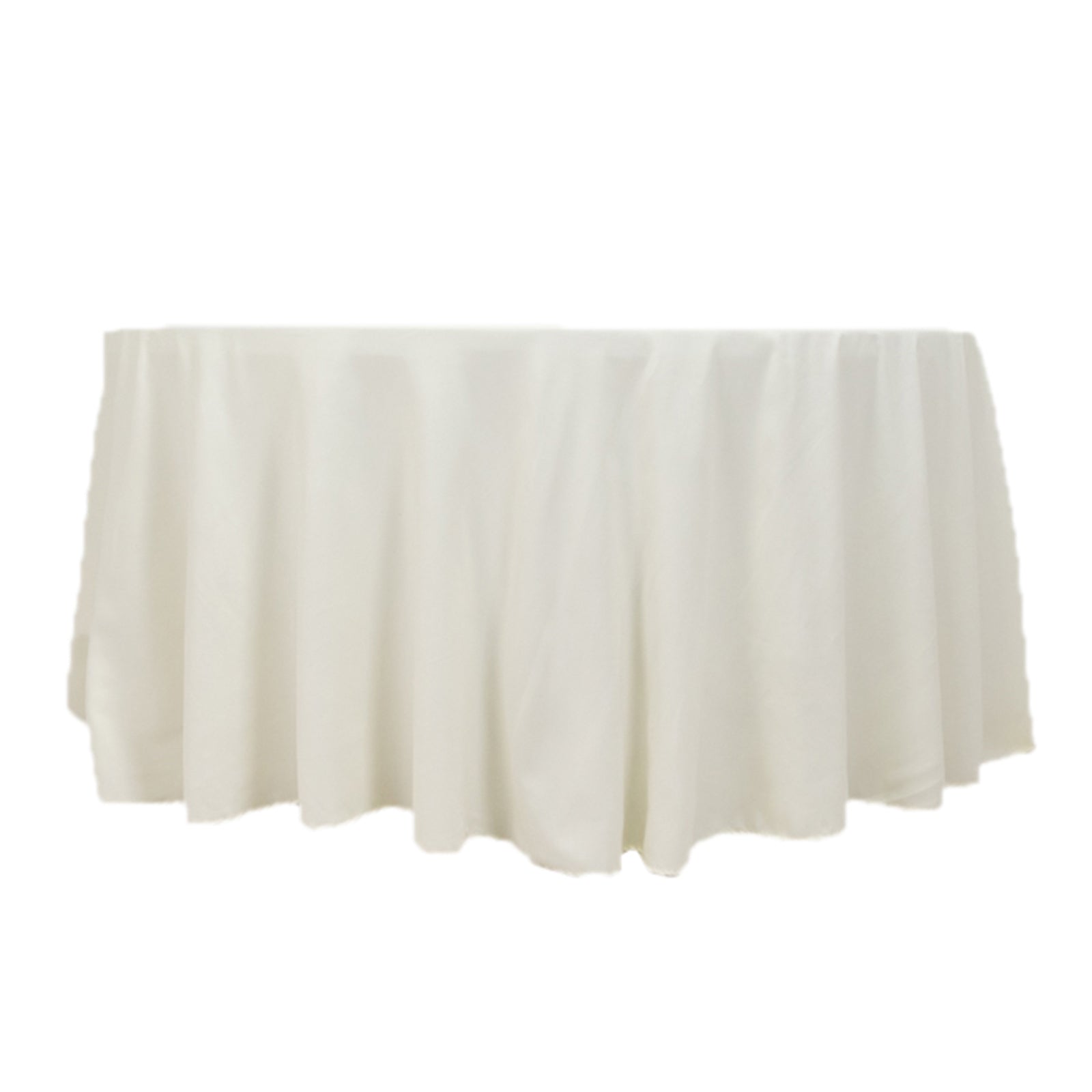 Cotton Blend 120 Round Tablecloth Ivory - Seamless Wrinkle-Resistant Table Cover