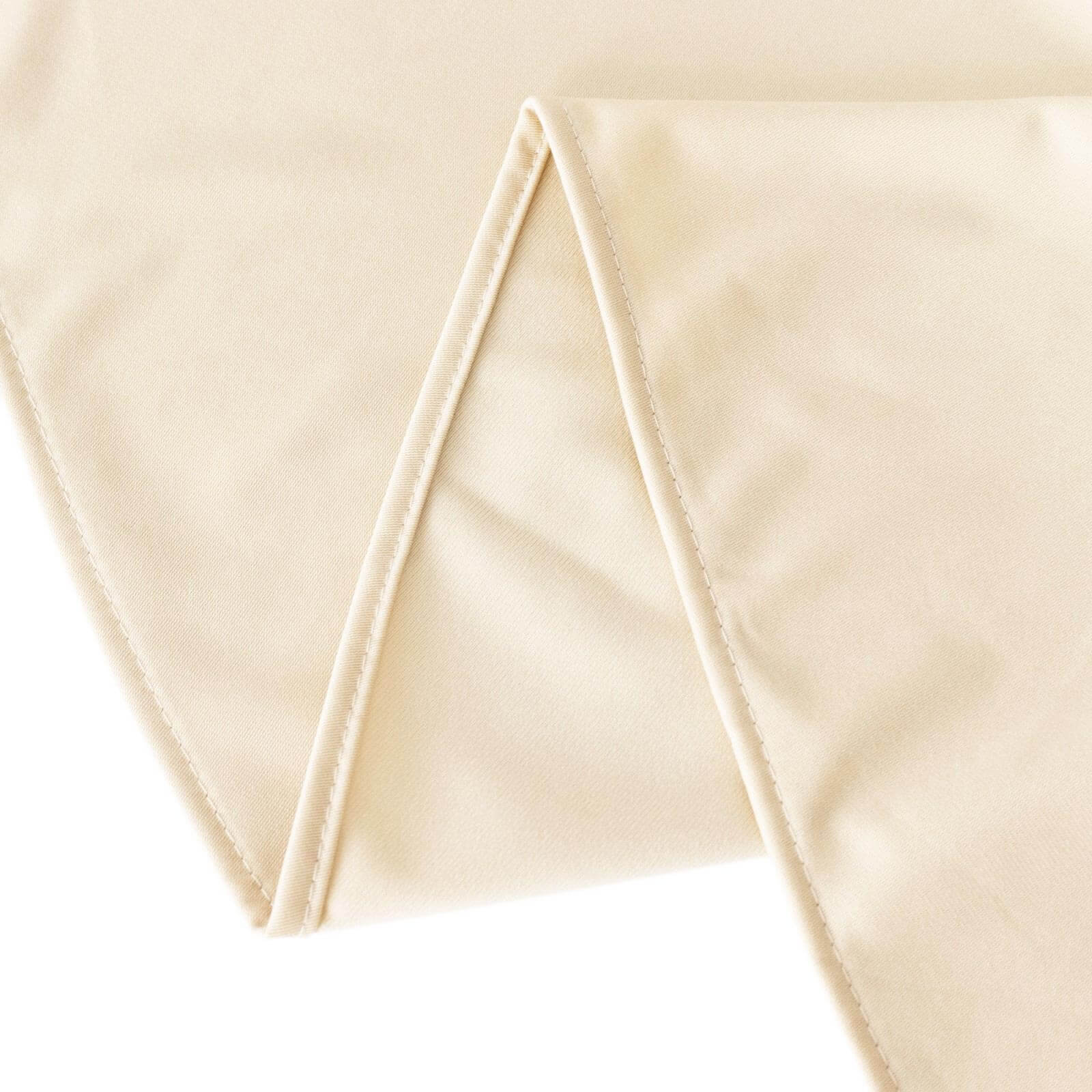 Premium Scuba Round 120 Tablecloth Beige - Wrinkle Free & Stain Resistant Seamless Table Cover