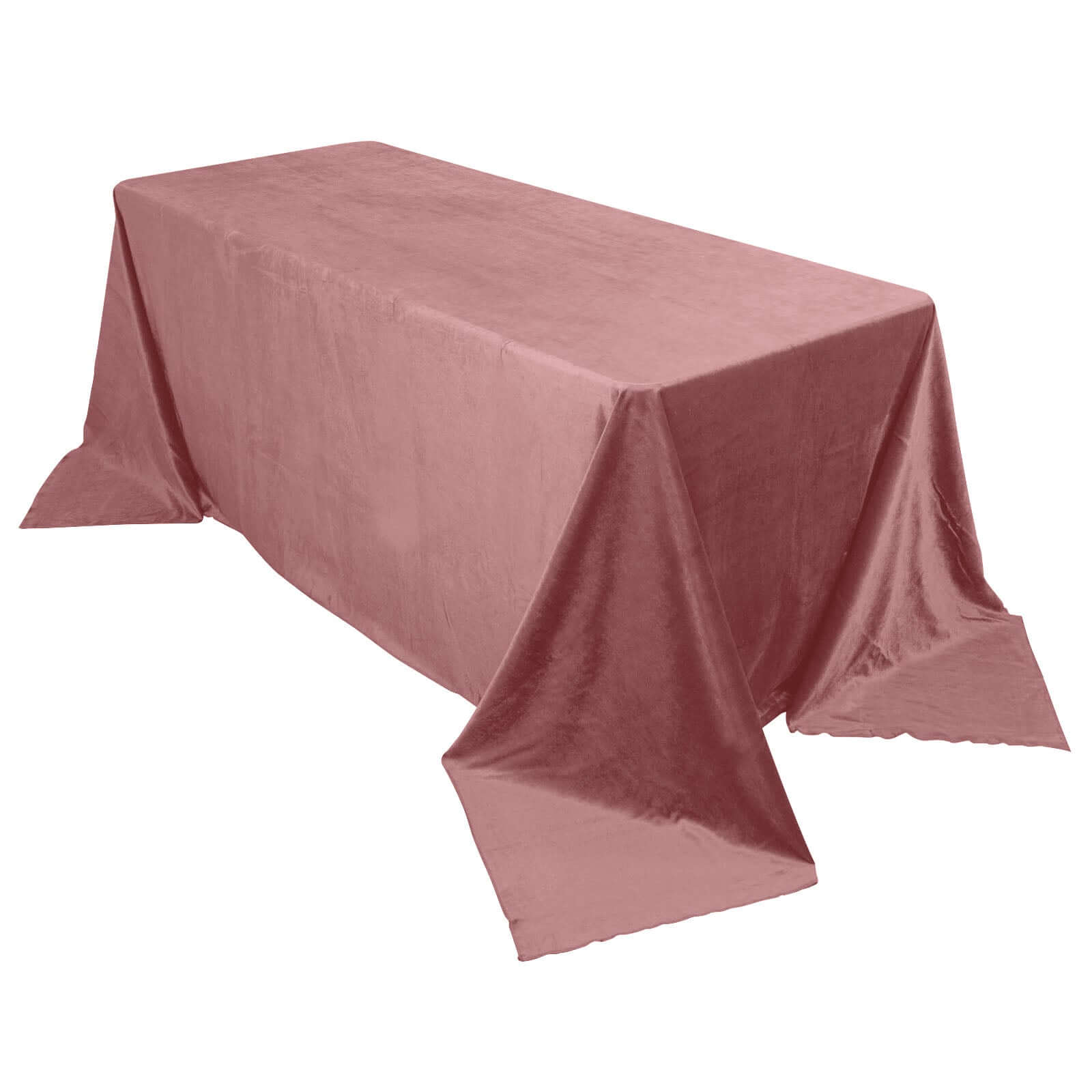 Premium Velvet 90x132 Rectangle Tablecloth Dusty Rose - Reusable Soft & Seamless Table Cover