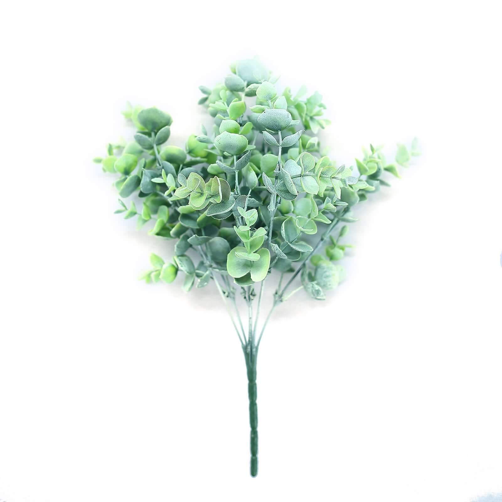 3 Bushes 14 Artificial Eucalyptus Branches, Greenery Bouquet Plants