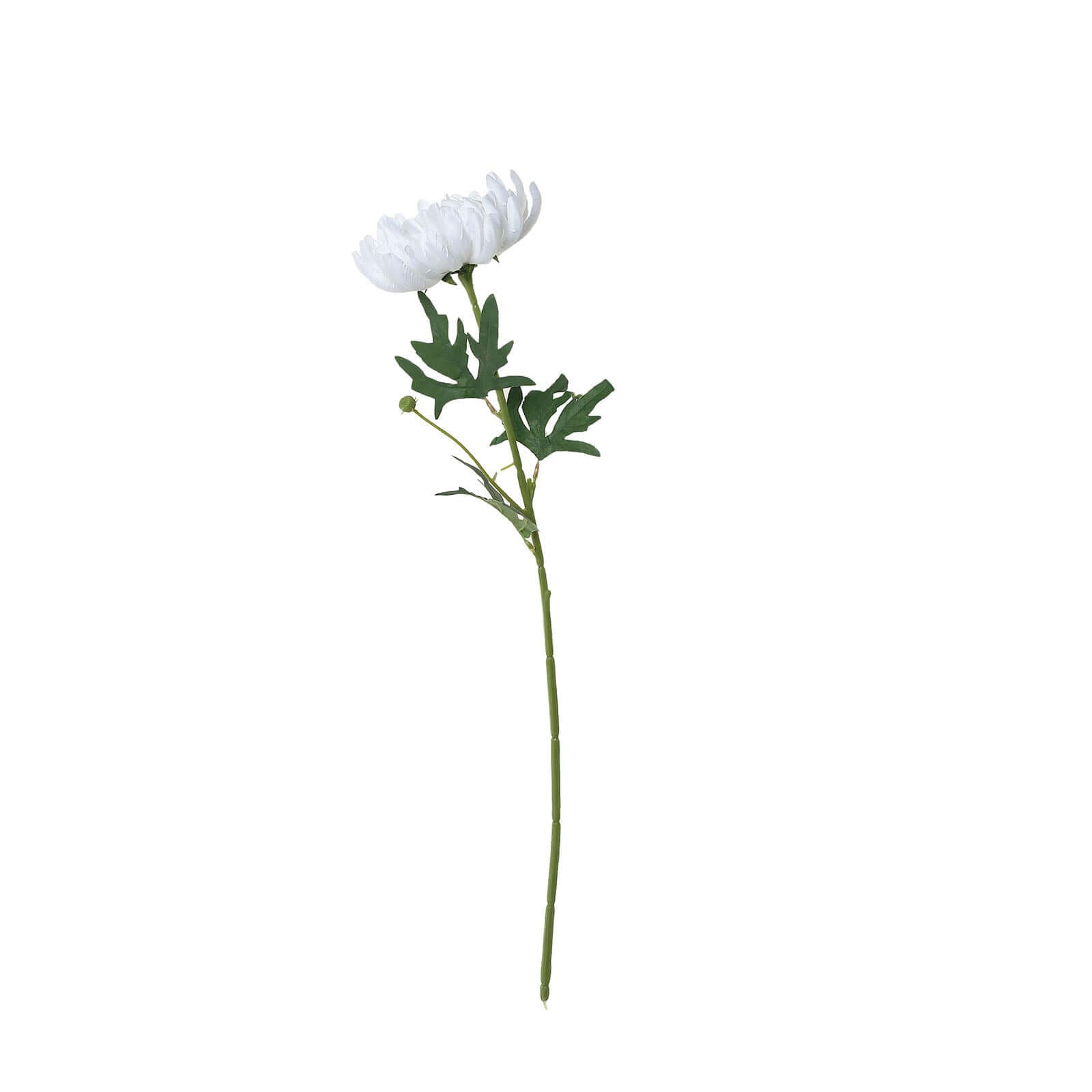 3 Stems White 27 Artificial Silk Chrysanthemum Bouquet Flowers, Large Faux Mum Branches