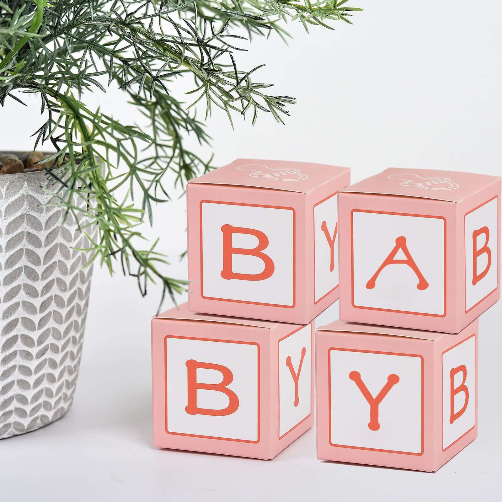 25 Pack 2 Pink Baby Shower Party Favor Candy Gift Boxes