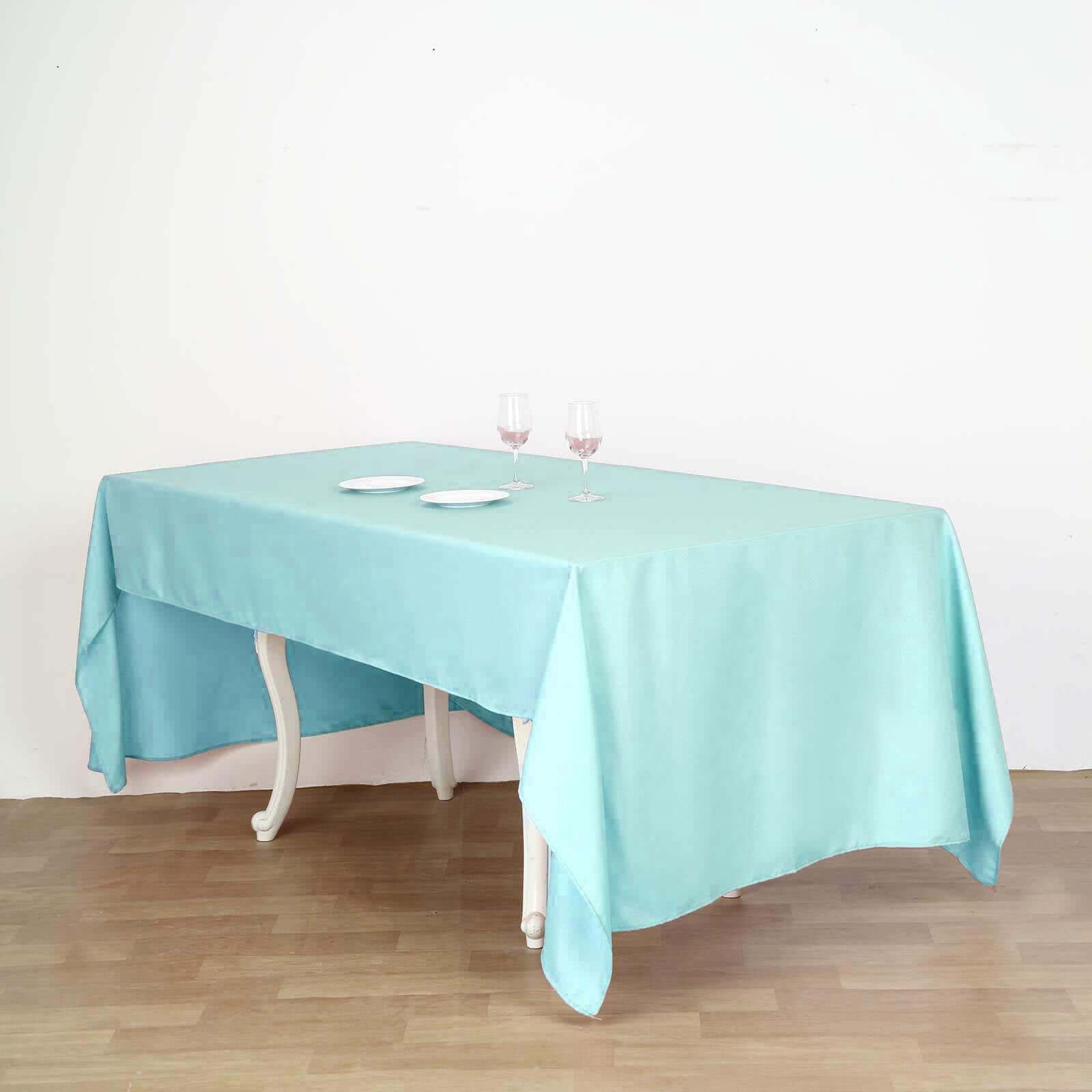 Polyester 60x126 Rectangle Tablecloth Light Blue - Wrinkle-Resistant Table Cover