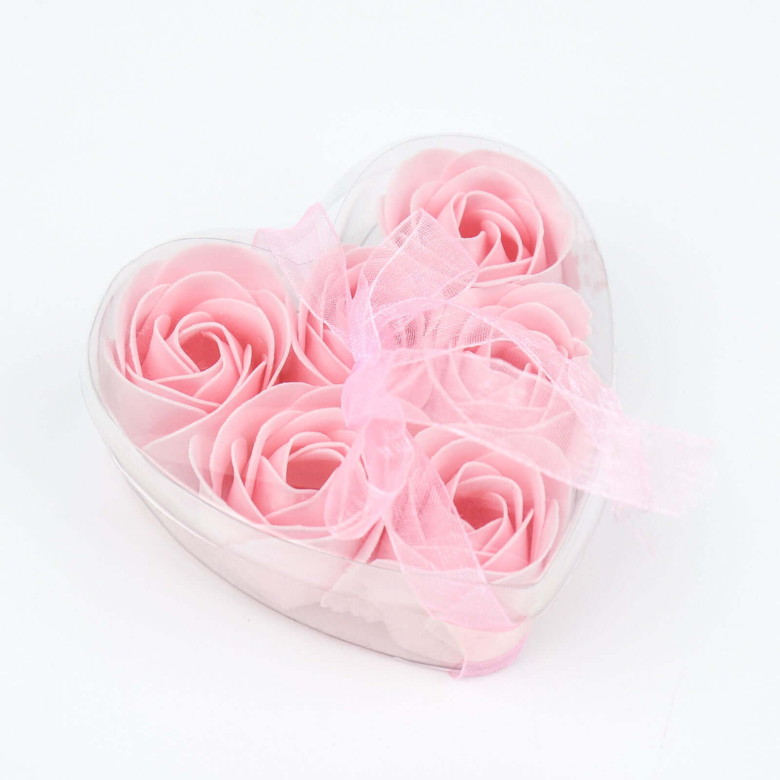 4 Pack 24 PCs Blush Scented Rose Soap Heart Shaped Party Favors With Gift Boxes And Ribbon