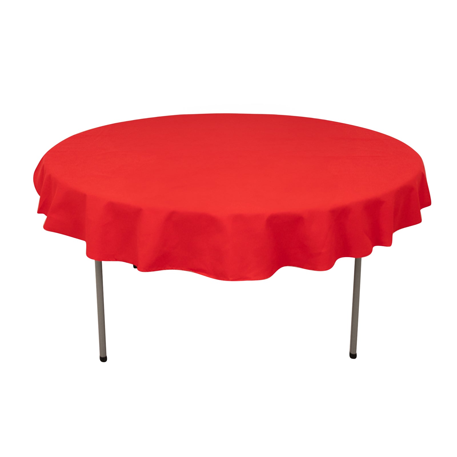 Cotton Blend 70 Round Tablecloth Red - Wrinkle-Resistant Table Cover