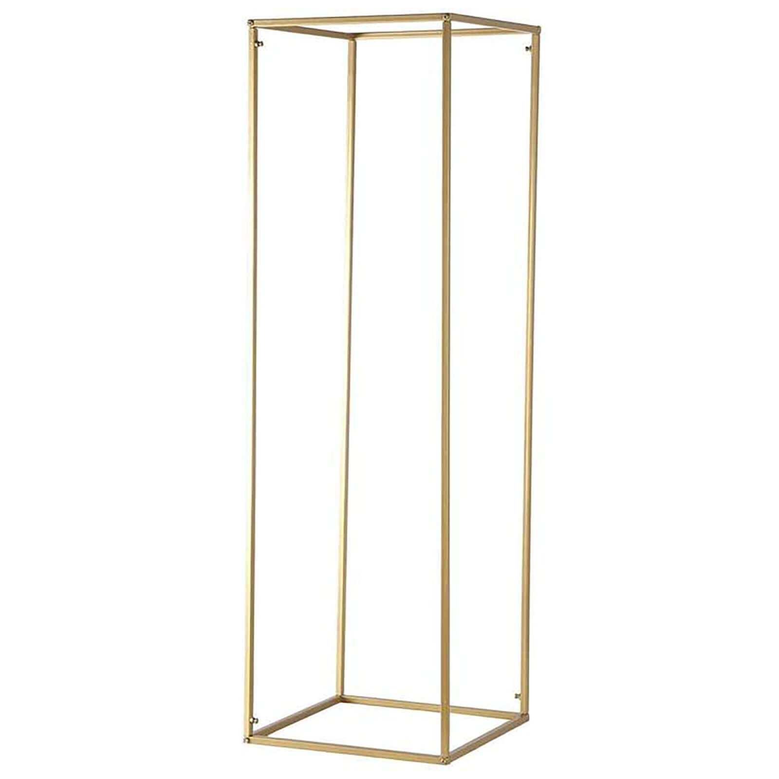 2-Pack Wedding Flower Stand Gold Metal Geometric Column Frame Rectangular - Versatile Floral Pedestal for Upscale Arrangements 48