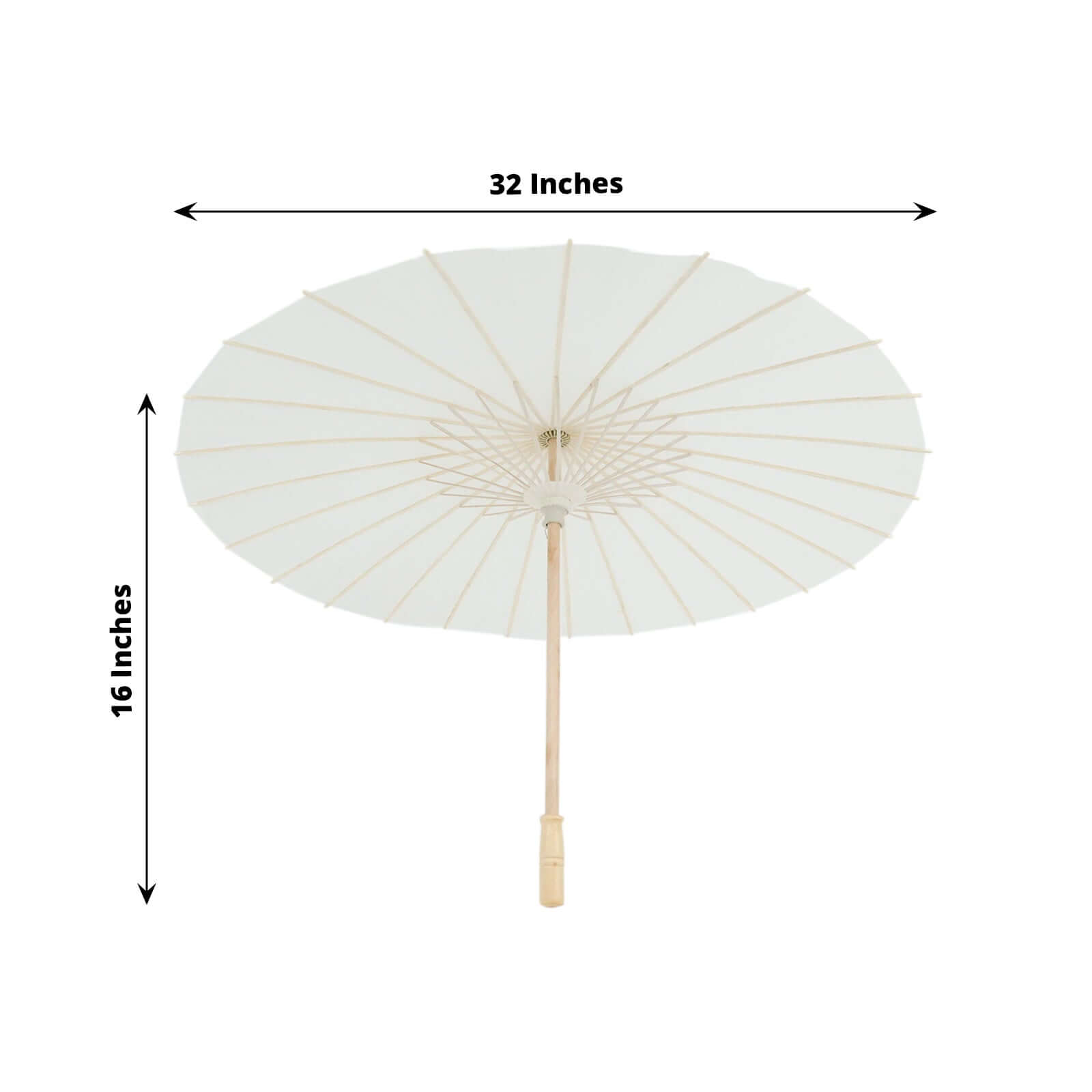 2-Pack Paper and Bamboo Parasol Umbrellas White - Perfect Bridal Shower Photo Props and Table Decorations 32