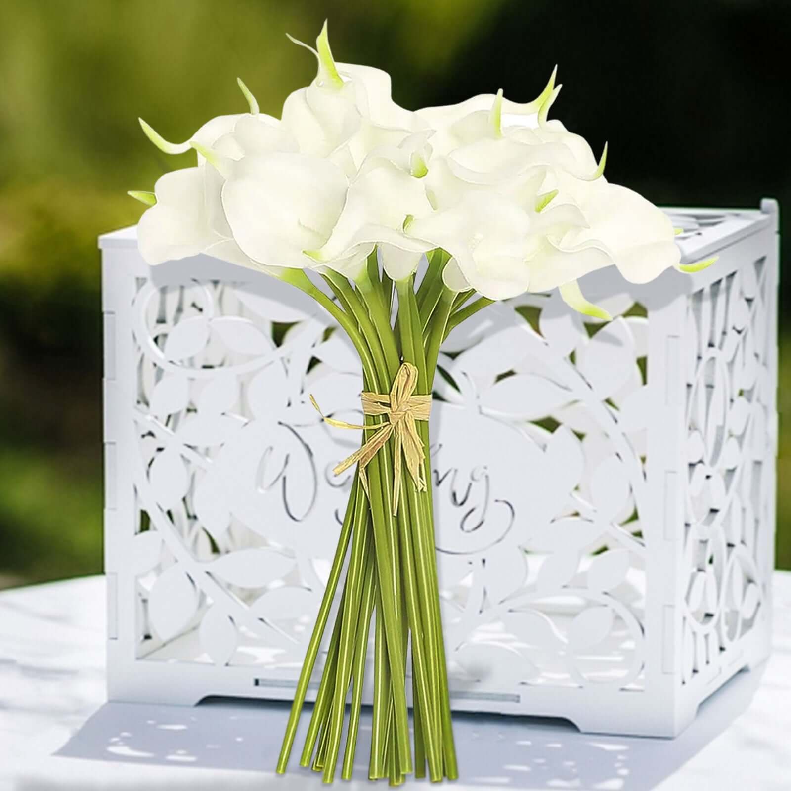 20 Stems 14 White Artificial Poly Foam Calla Lily Flowers