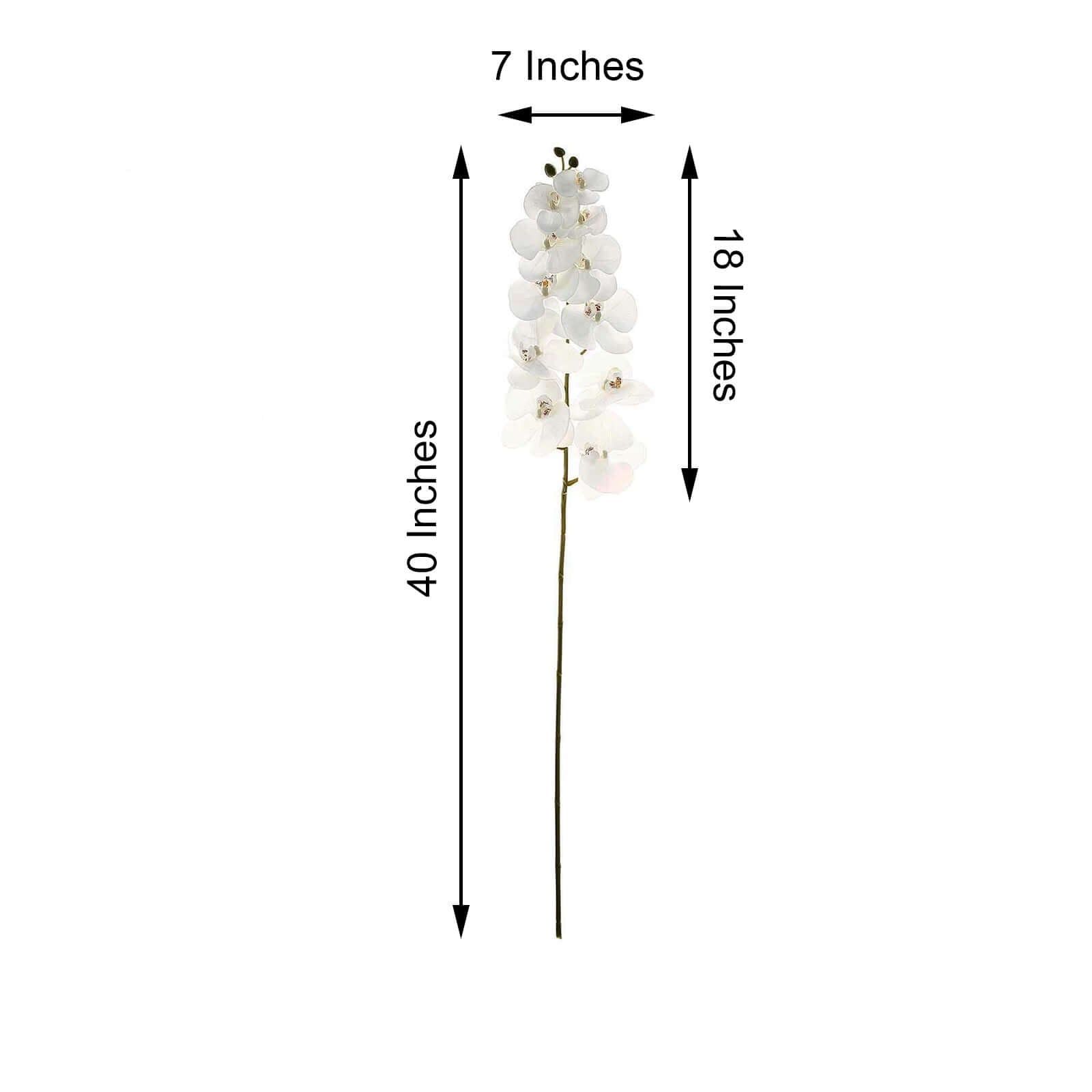 2 Stems 40 Tall White Artificial Silk Orchid Flower Bouquets