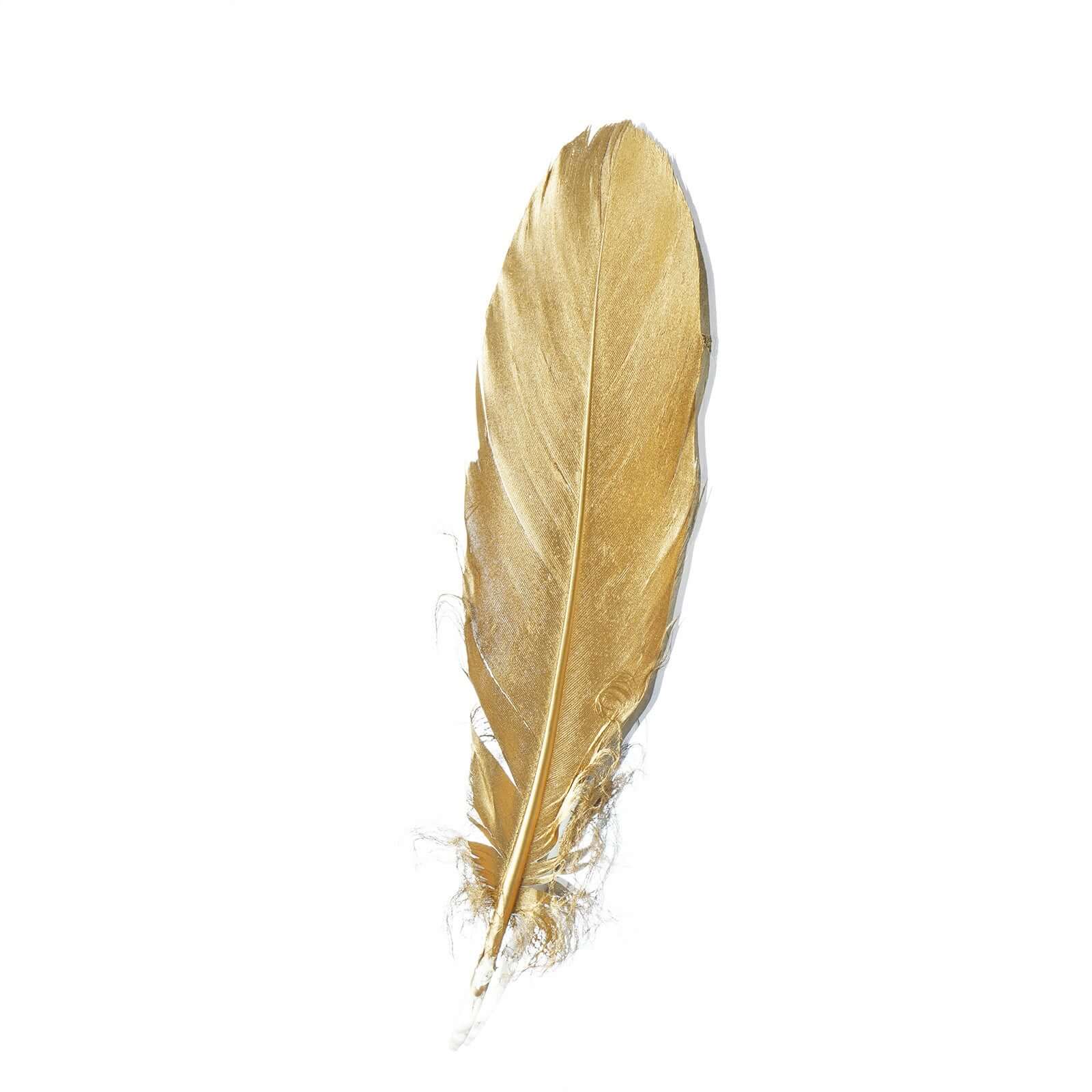 30-Pack Goose Feathers Craft Feathers Metallic Gold - Decorative Feathers for DIY Party Styling